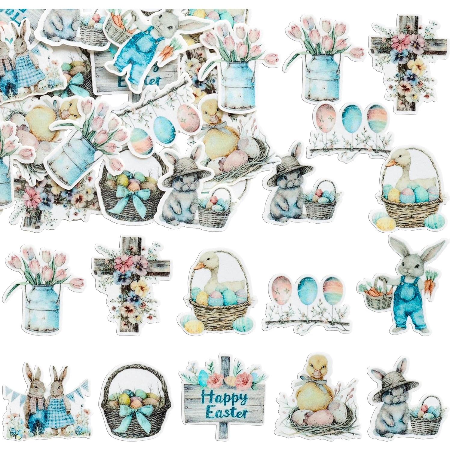 Adornos de Cupcake de Pascua Ephlyn 50Pcs - Decoración Colorida