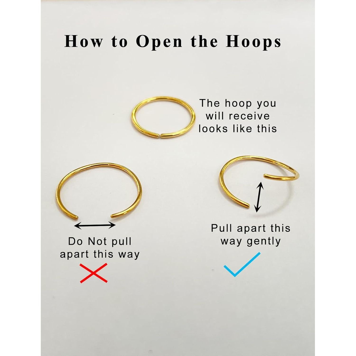 Pendientes de Aro Oro Plata Rosa 6-12mm Conjunto 4/2