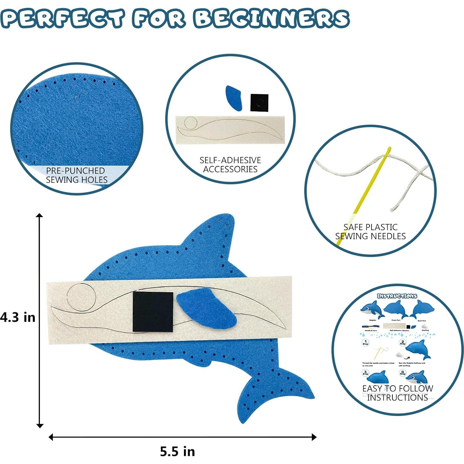 Kit de Costura Vlokup Animales Marinos para Niños 7-12 Años