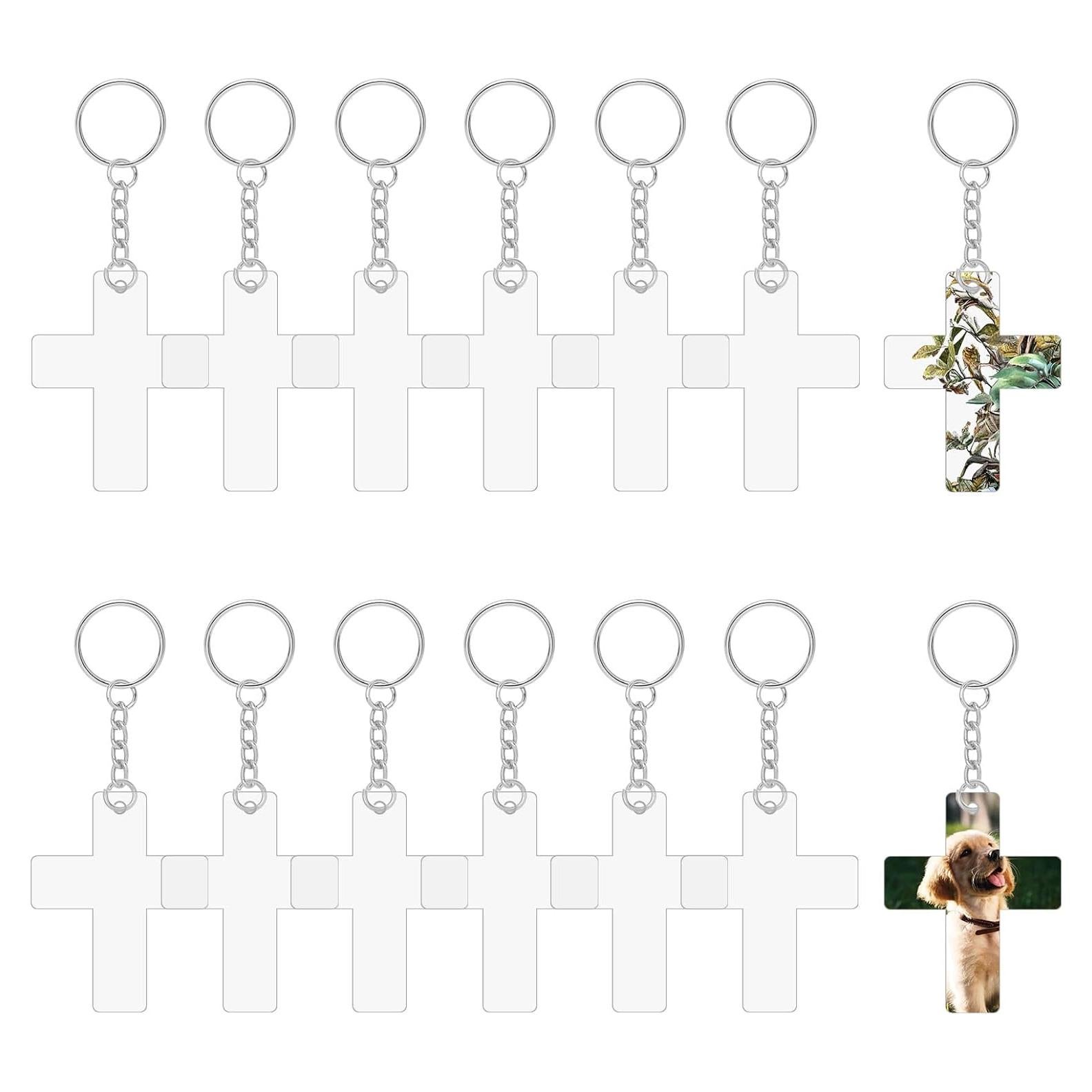 Kit de 36 Llaveros de Acrílico en Blanco YaeYur para DIY