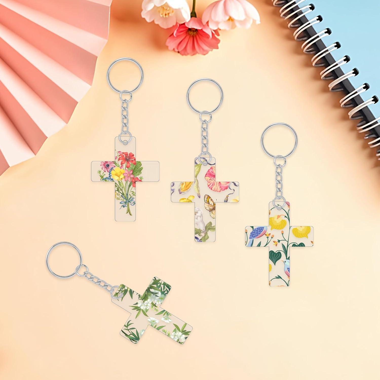 Kit de 36 Llaveros de Acrílico en Blanco YaeYur para DIY