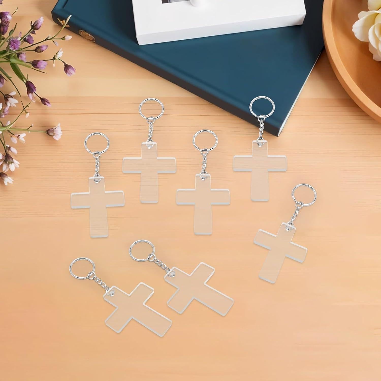 Kit de 36 Llaveros de Acrílico en Blanco YaeYur para DIY