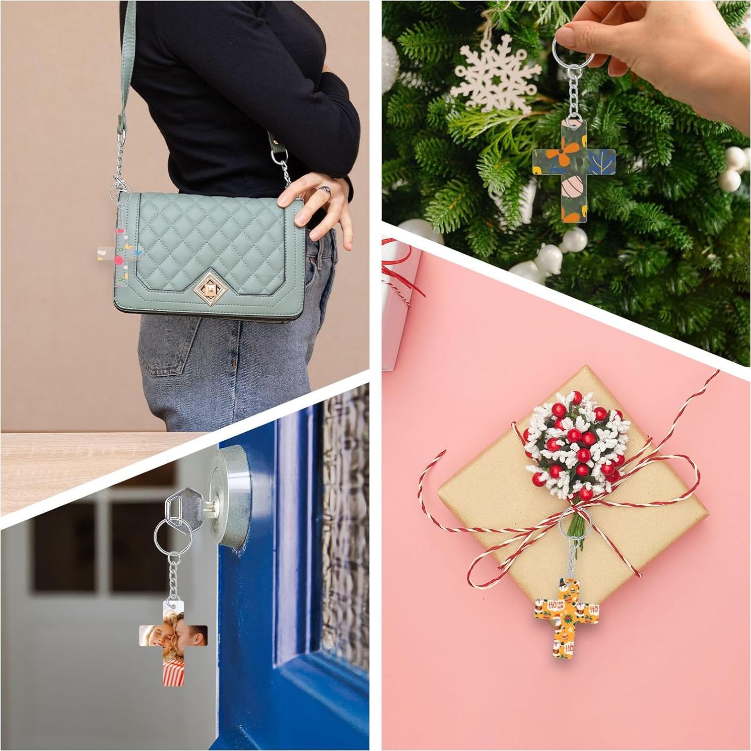 Kit de 36 Llaveros de Acrílico en Blanco YaeYur para DIY