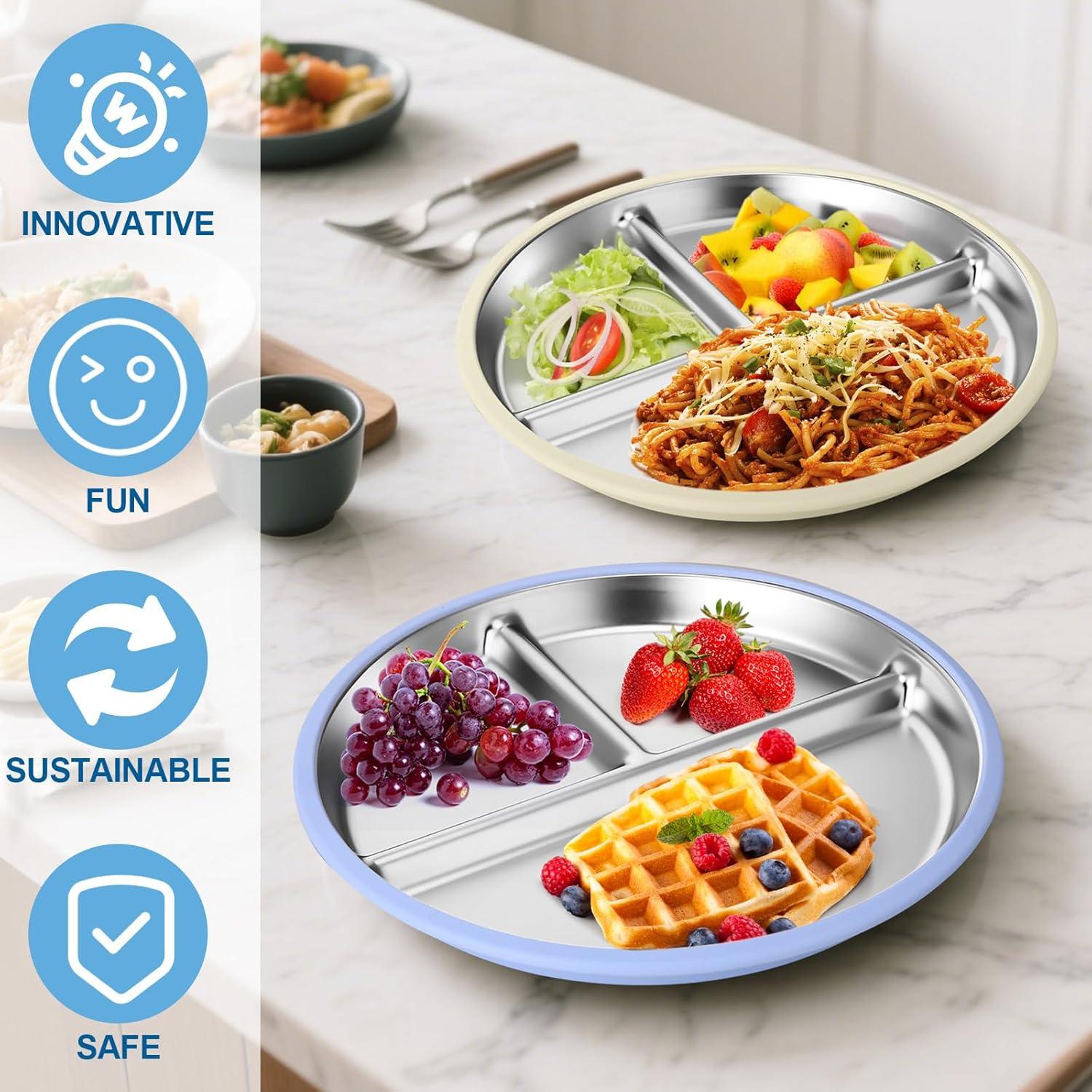 Platos Divididos para Bebés Palksky de Acero Inoxidable Set de 2