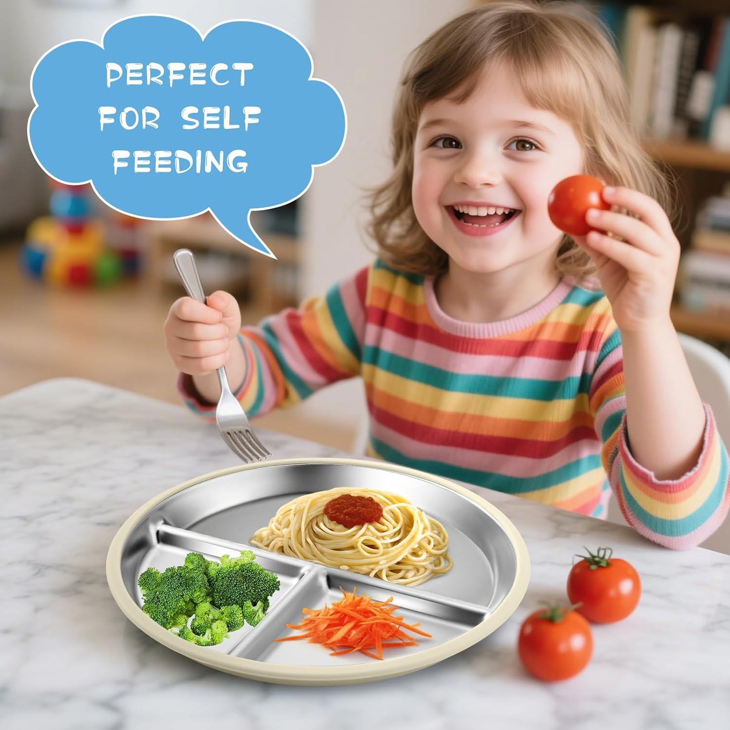 Platos Divididos para Bebés Palksky de Acero Inoxidable Set de 2