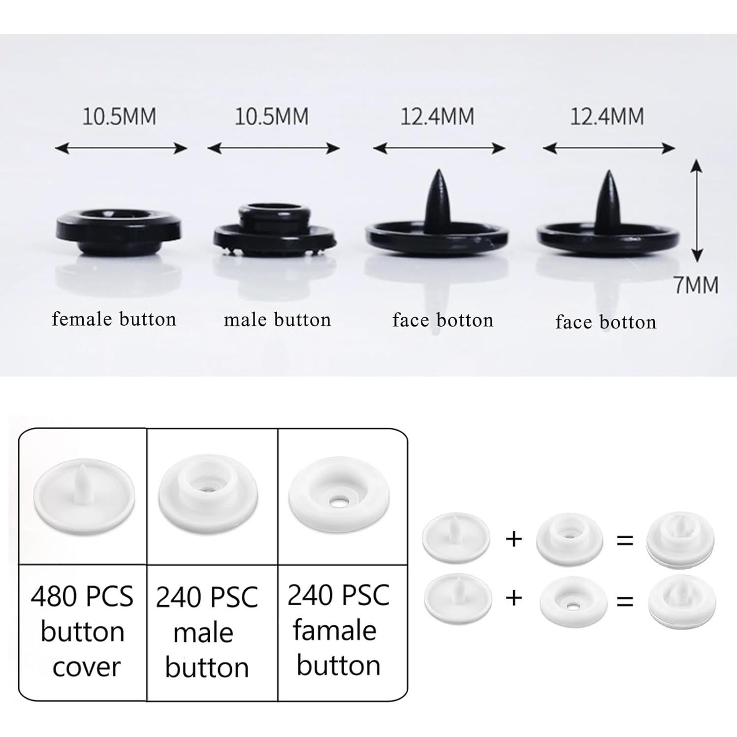 Kit de Botones de Plástico NXTOV T5 960 Piezas para Manualidades