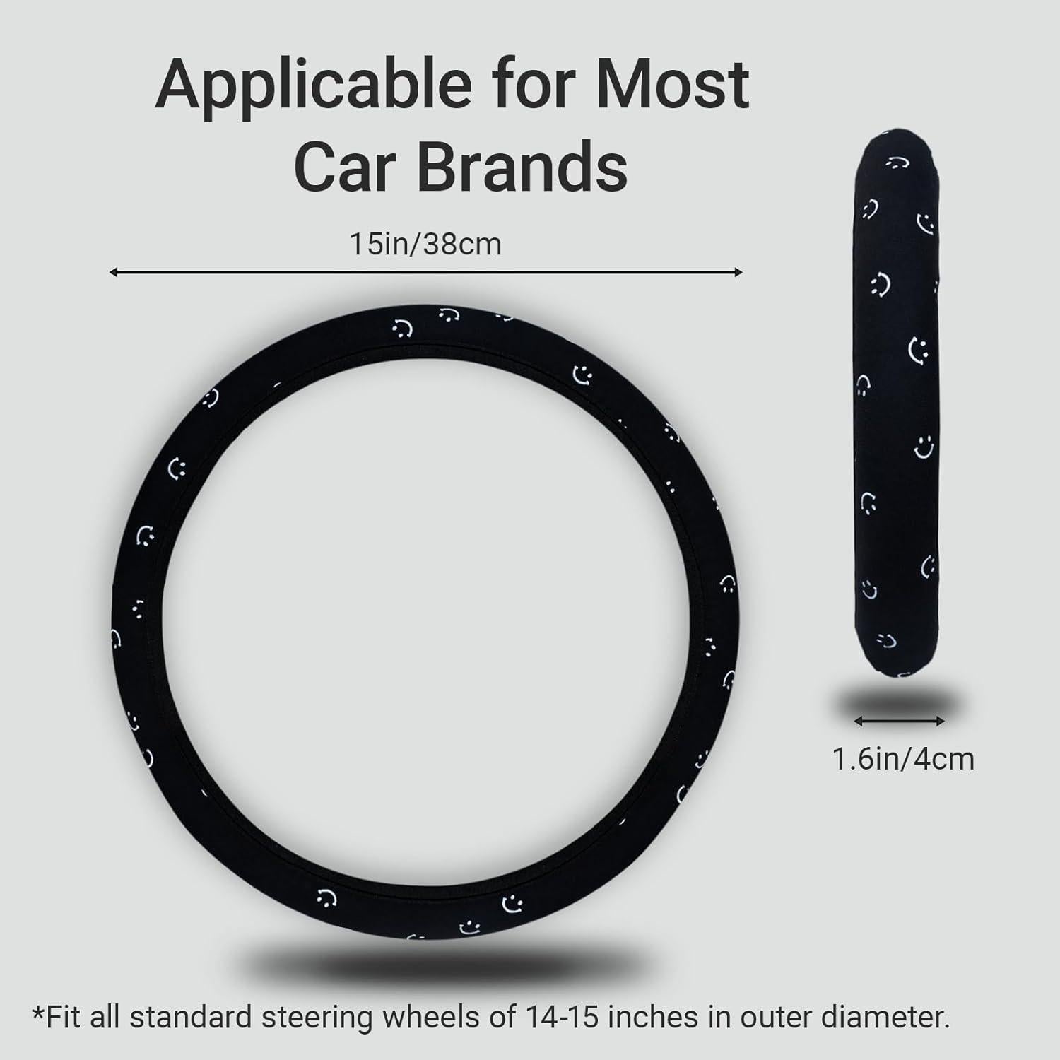 Funda de Volante SAADIAUTO Negra 14.5-15 Pulgadas Transpirable