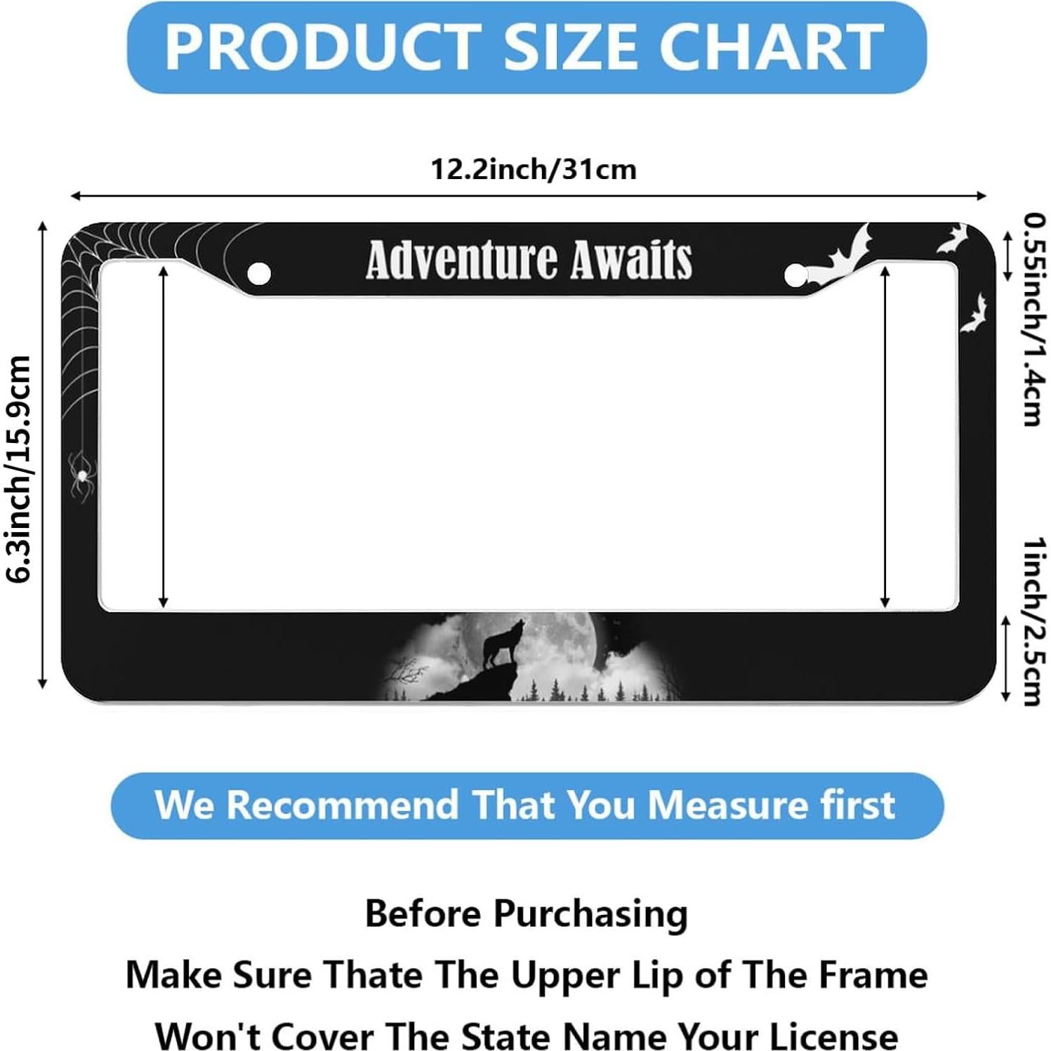 Marco de Placa de Licencia Aluminio LBHGUJGUG 31x16 cm 2 Piezas