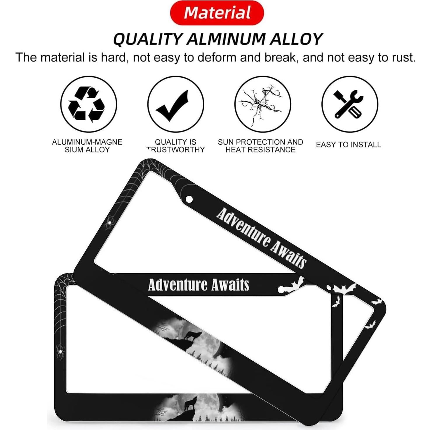 Marco de Placa de Licencia Aluminio LBHGUJGUG 31x16 cm 2 Piezas