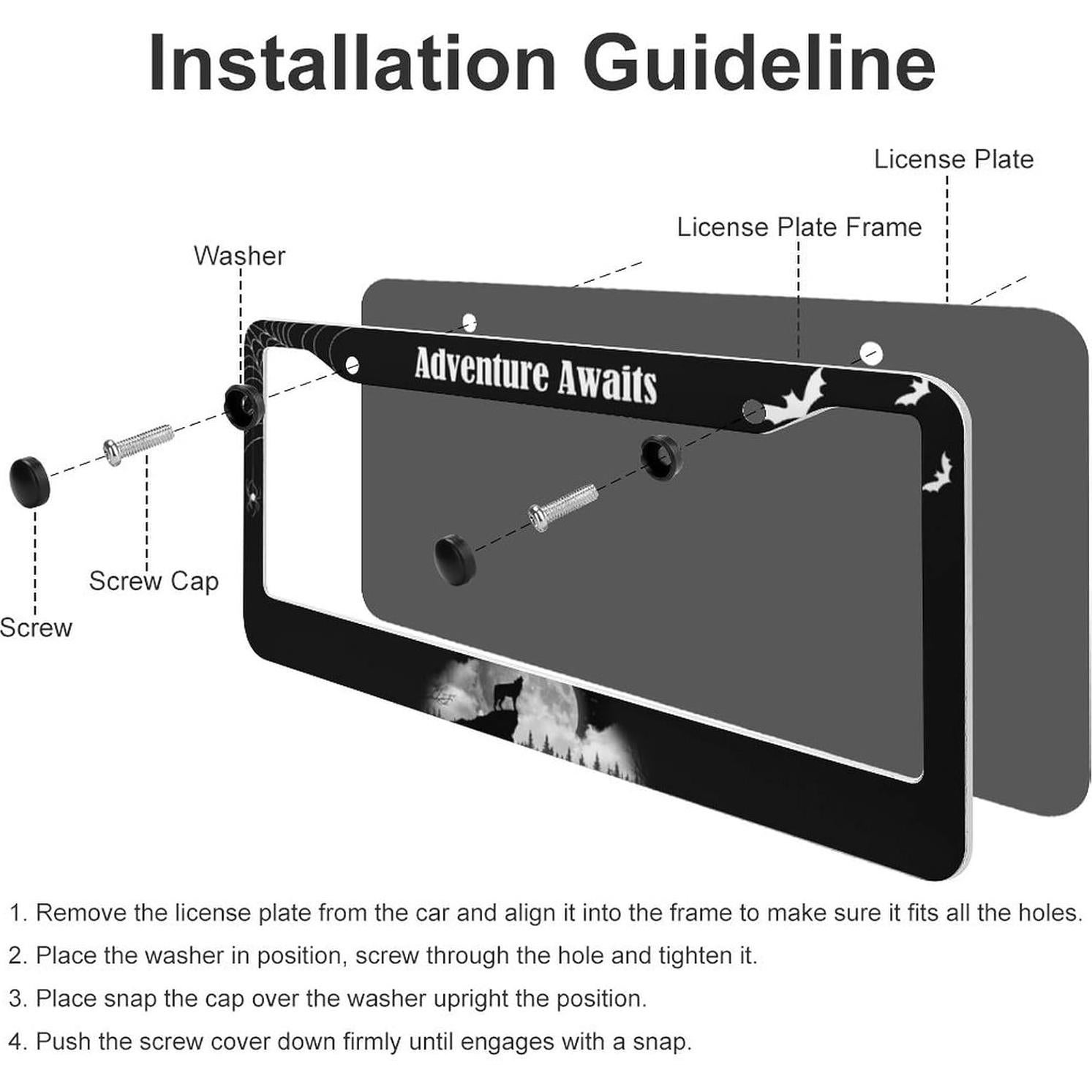 Marco de Placa de Licencia Aluminio LBHGUJGUG 31x16 cm 2 Piezas