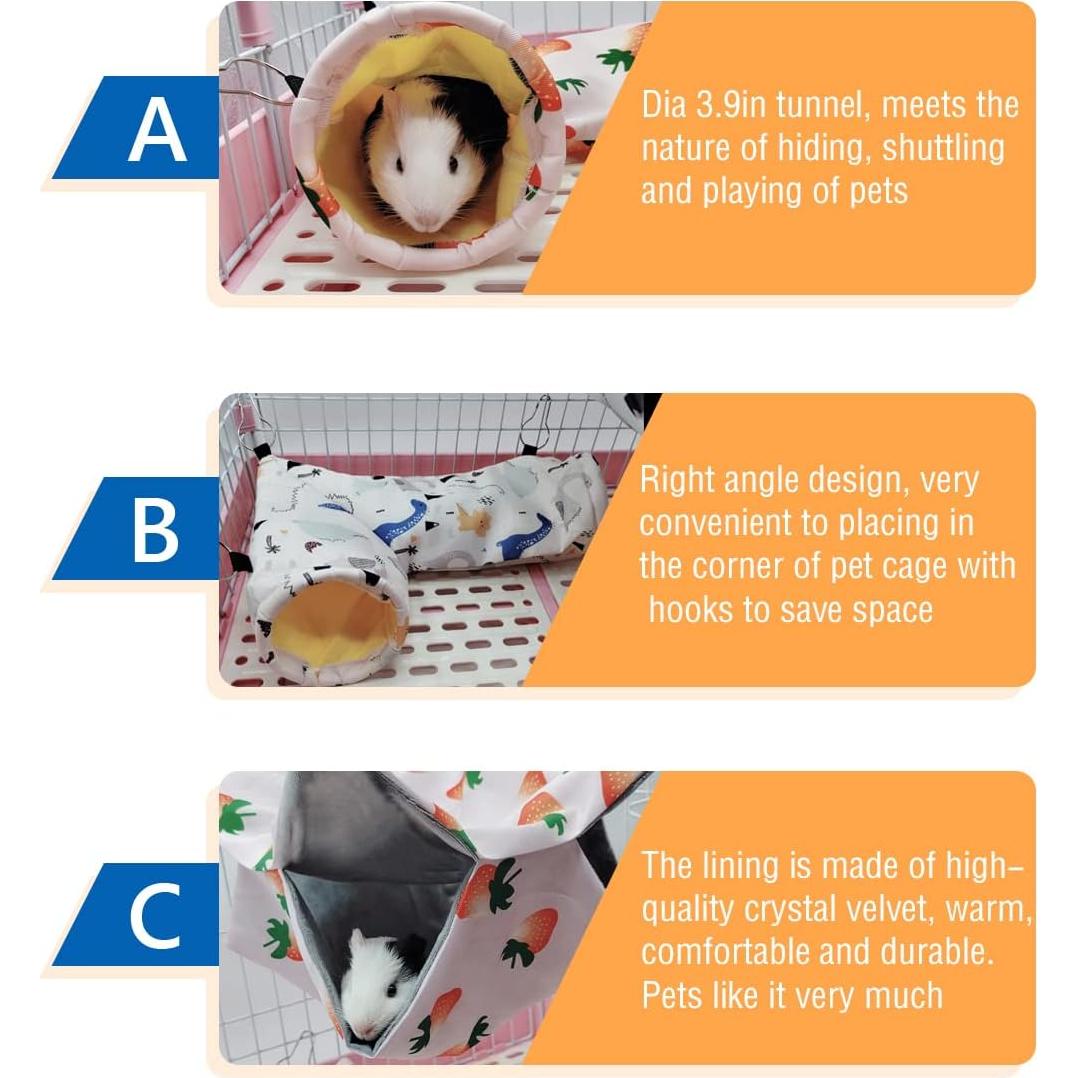 Túnel y Hamaca para Conejillos de Indias LEFTSTARER 37.6x25.9cm