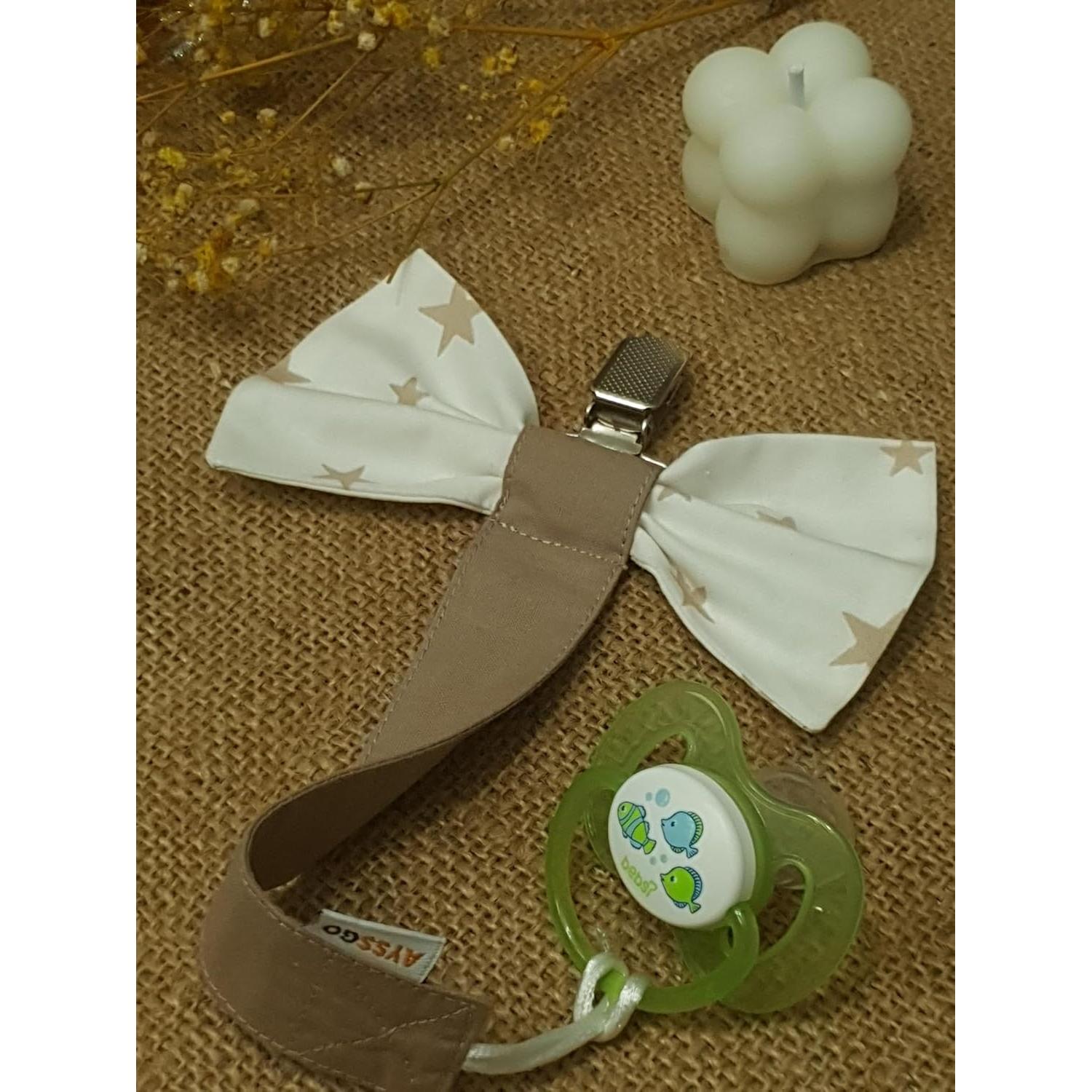 Clip de Chupete Protector Ayssgo - Pajarita y Redondo, 2 Unidades