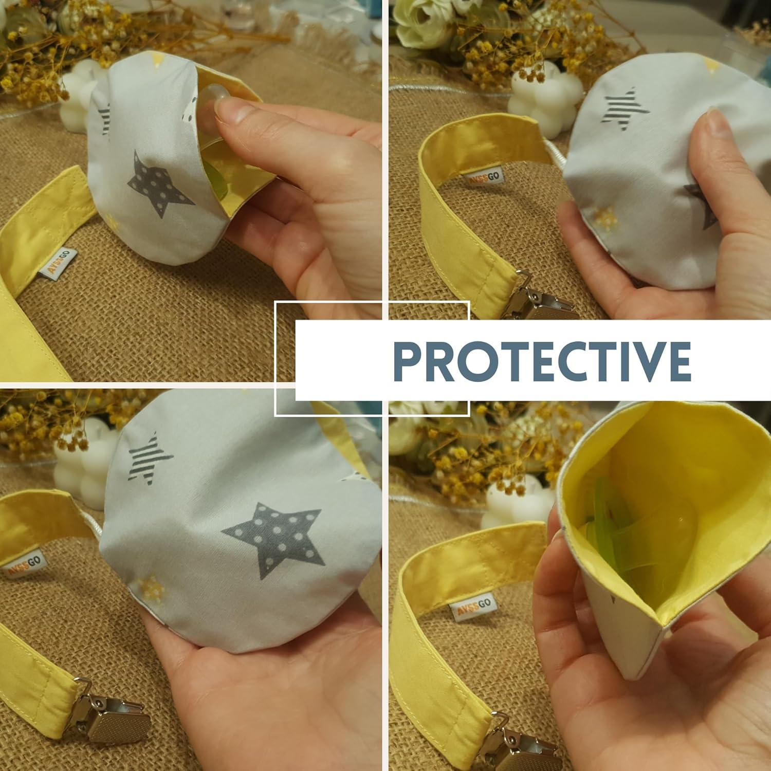 Clip de Chupete Protector Ayssgo - Pajarita y Redondo, 2 Unidades