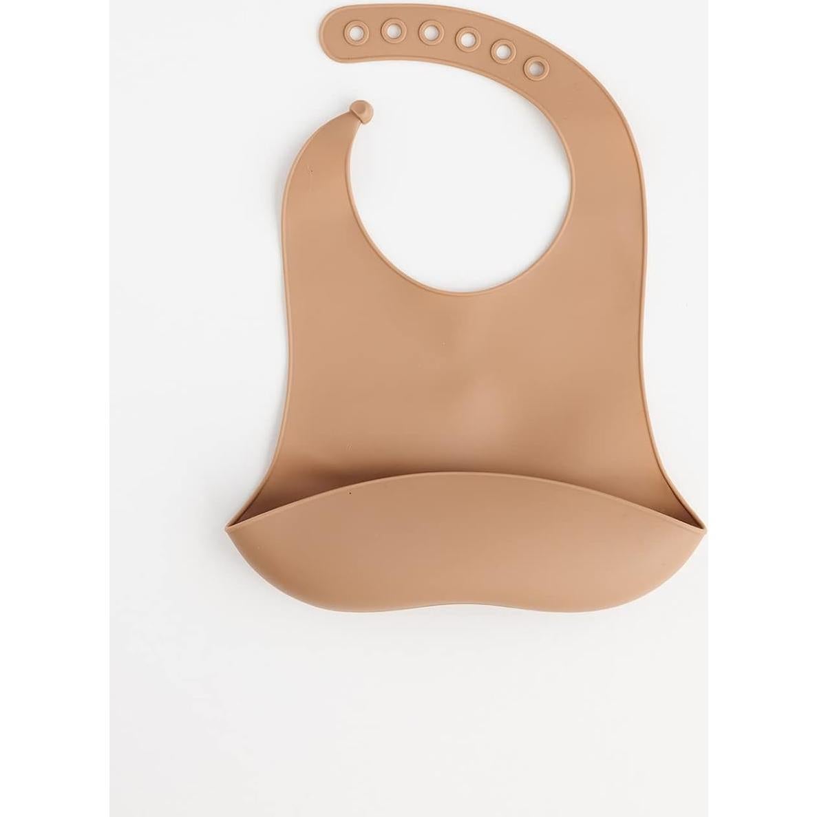 Babero de Silicona Ajustable para Bebés - Caramelo