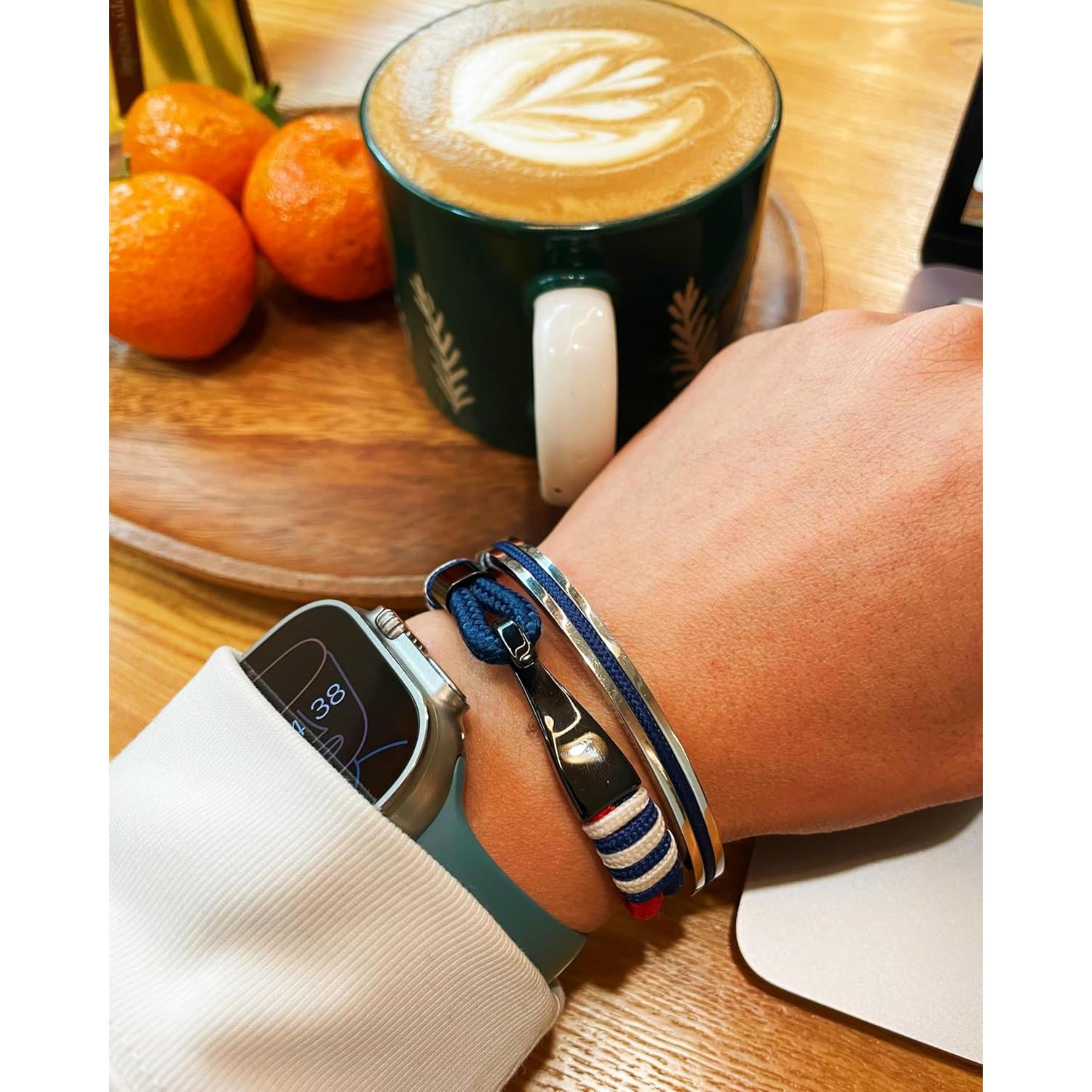 Pulsera Náutica BTEYIVTA de Cuerda con Gancho Acero