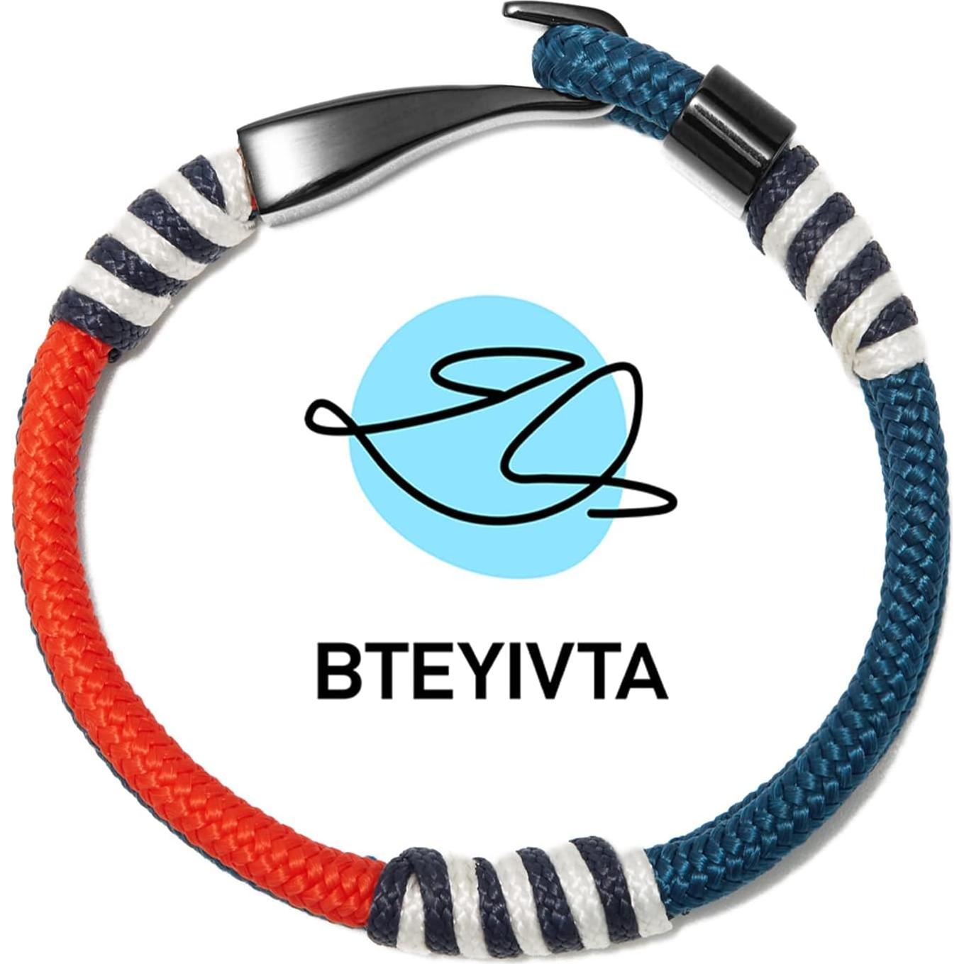 Pulsera Náutica BTEYIVTA de Cuerda con Gancho Acero