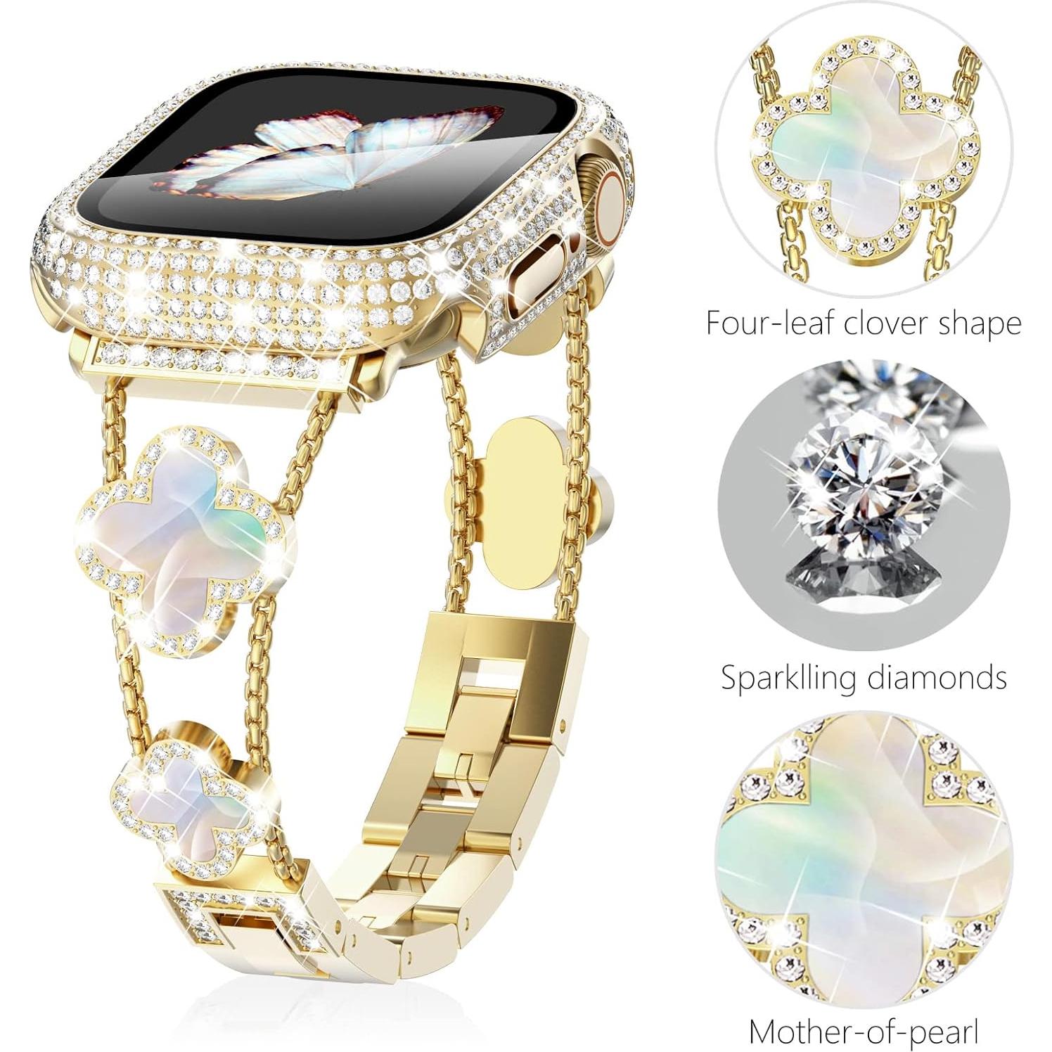 Pulsera de Metal Surace para Apple Watch 38mm Dorada con Diamantes