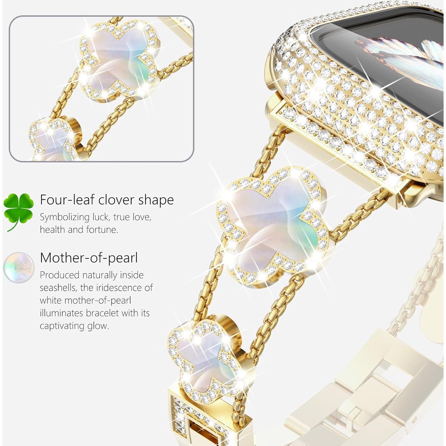 Pulsera de Metal Surace para Apple Watch 38mm Dorada con Diamantes