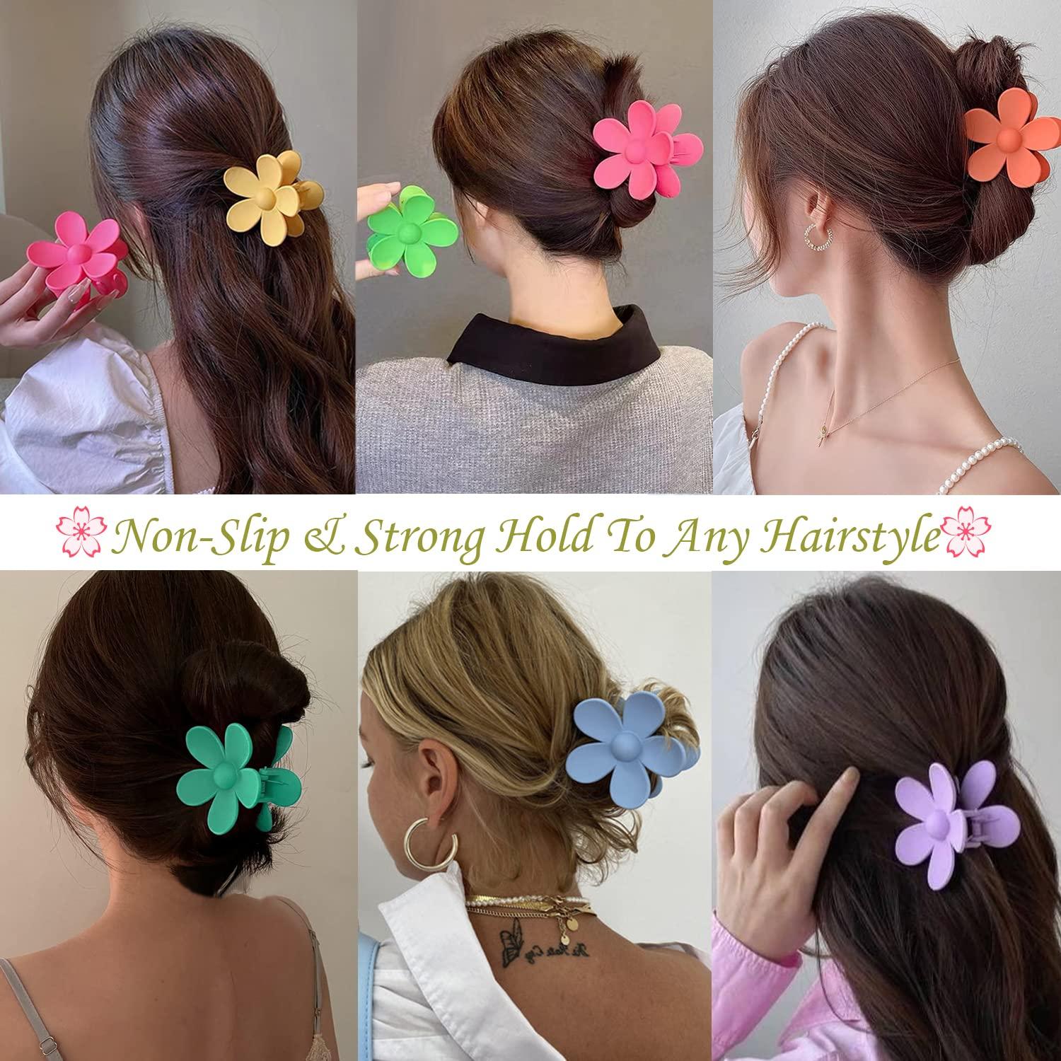 Pinzas para el cabello AOENJIE 8PCS con flores antideslizantes