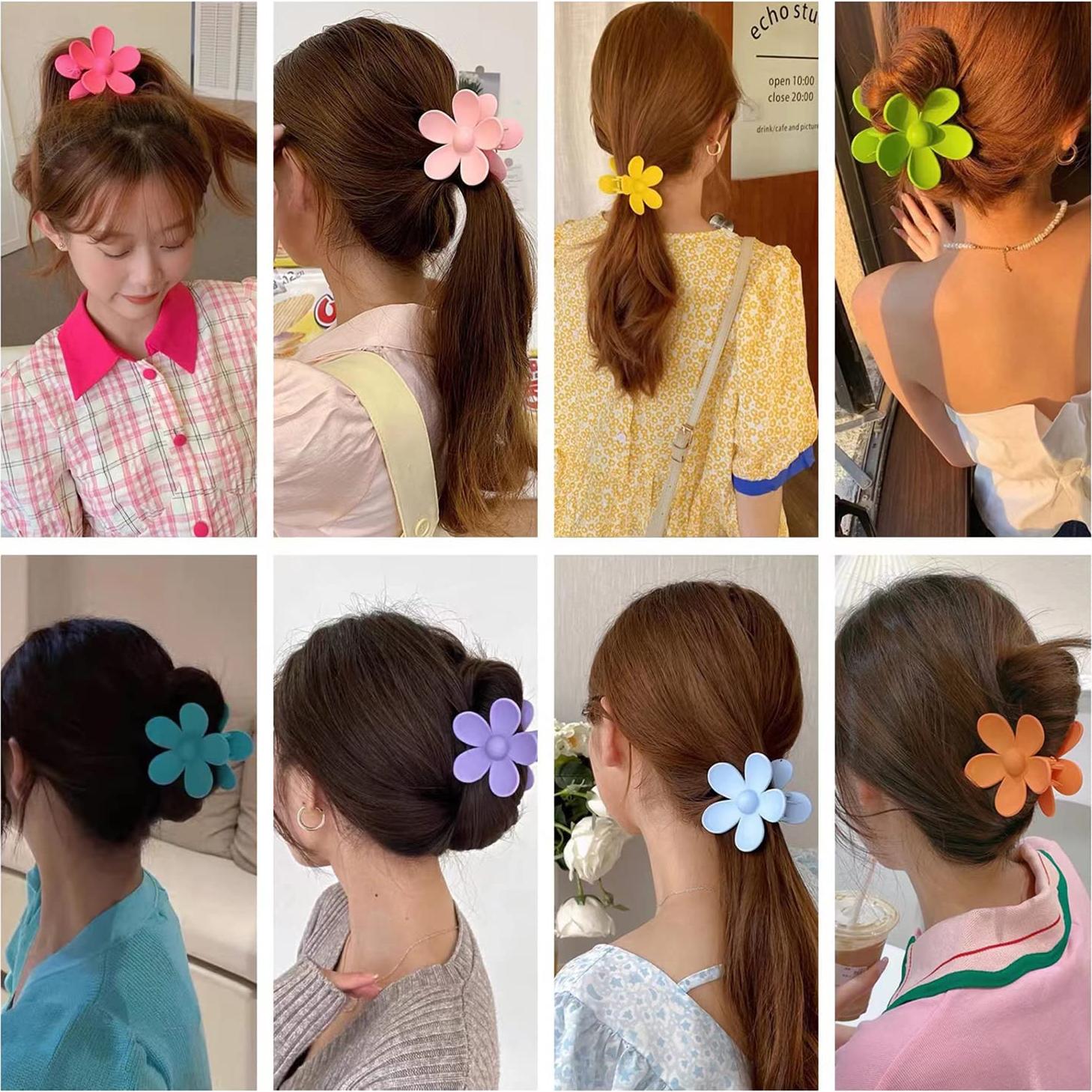 Pinzas para el cabello AOENJIE 8PCS con flores antideslizantes