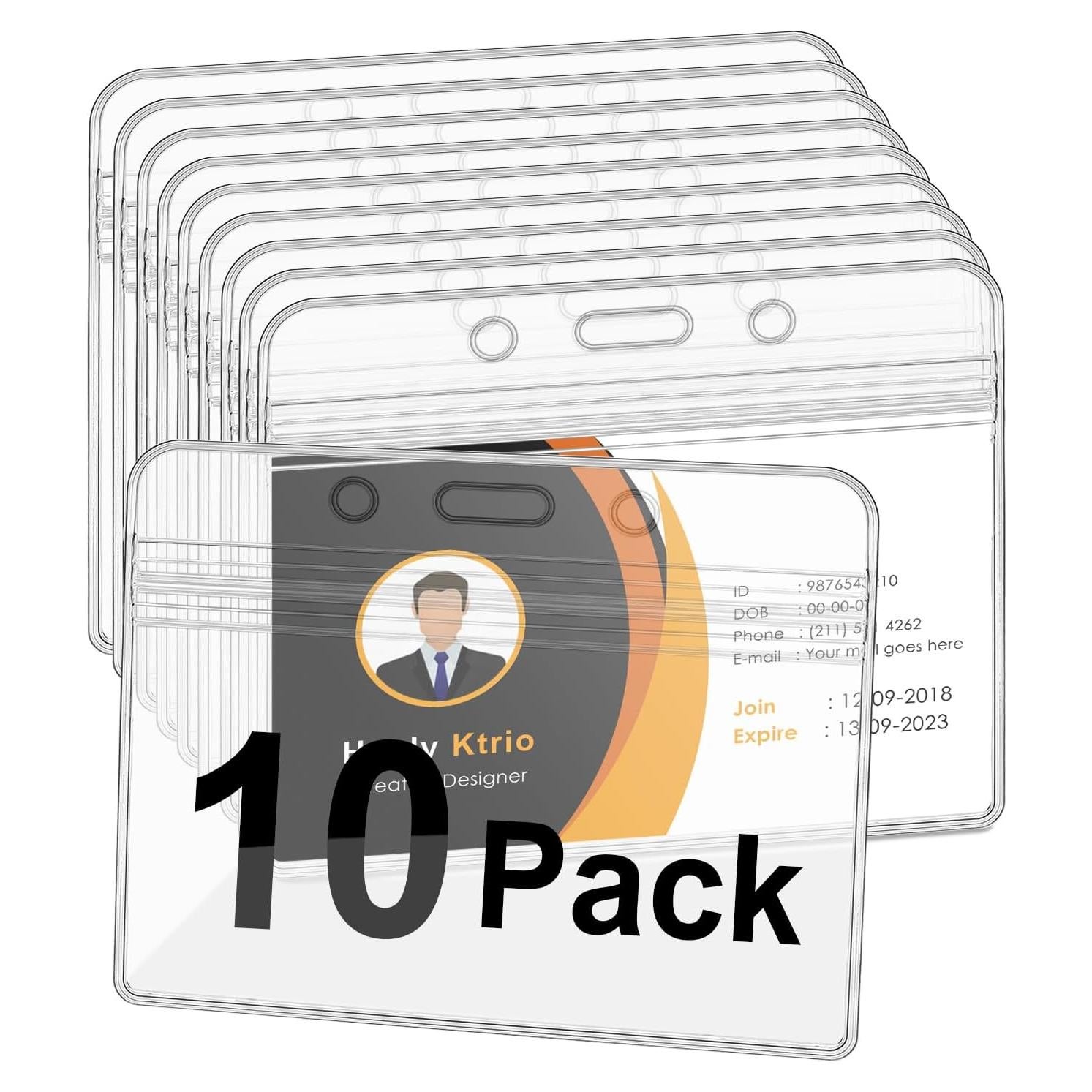 Sujetadores de Identificación KTRIO 10 Pcs Transparente 8.4x9.9 cm