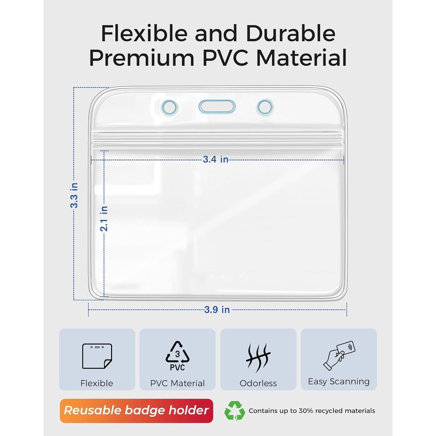 Sujetadores de Identificación KTRIO 10 Pcs Transparente 8.4x9.9 cm