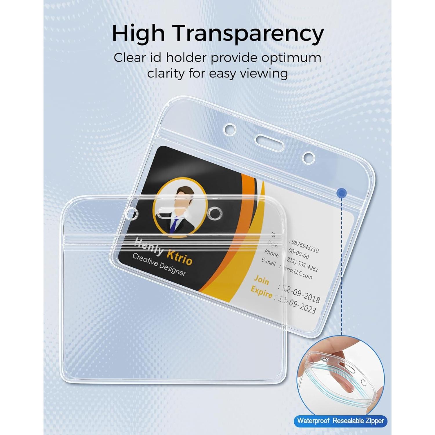 Sujetadores de Identificación KTRIO 10 Pcs Transparente 8.4x9.9 cm