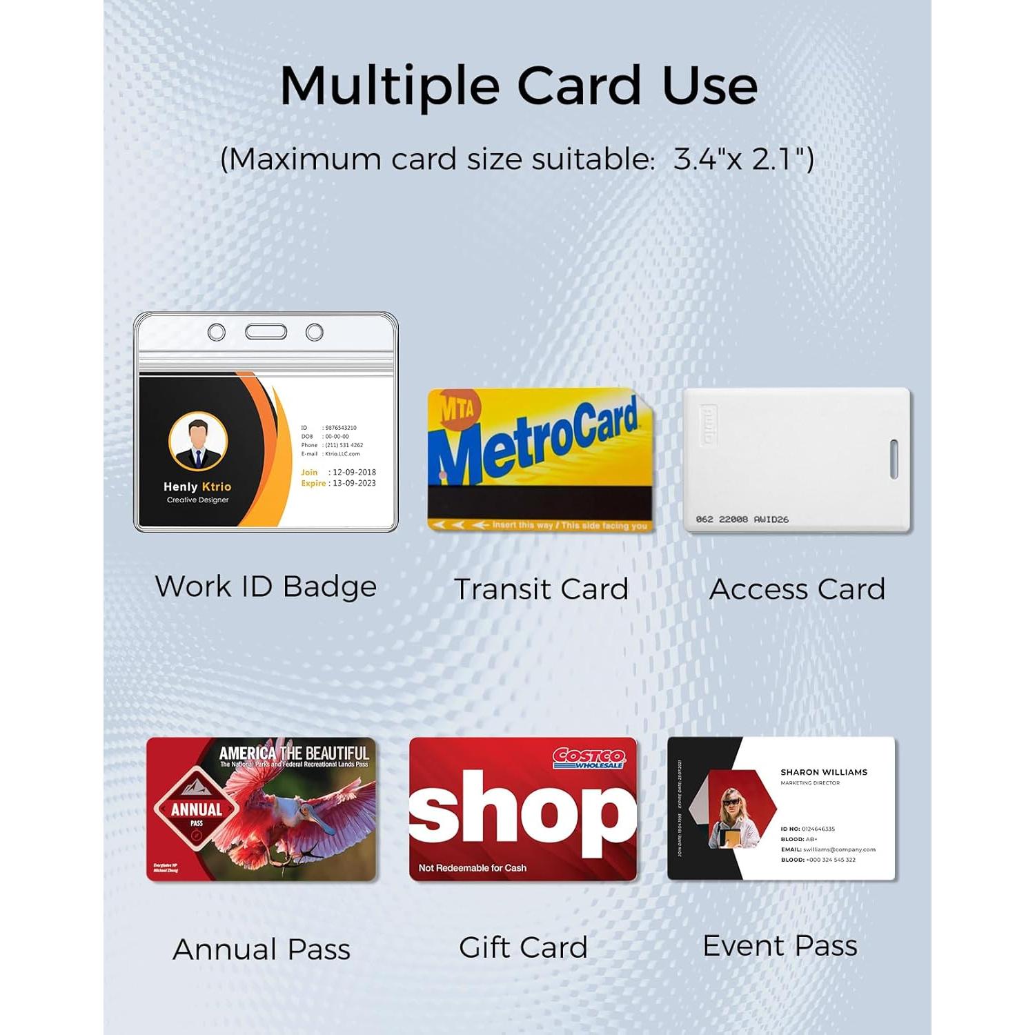 Sujetadores de Identificación KTRIO 10 Pcs Transparente 8.4x9.9 cm