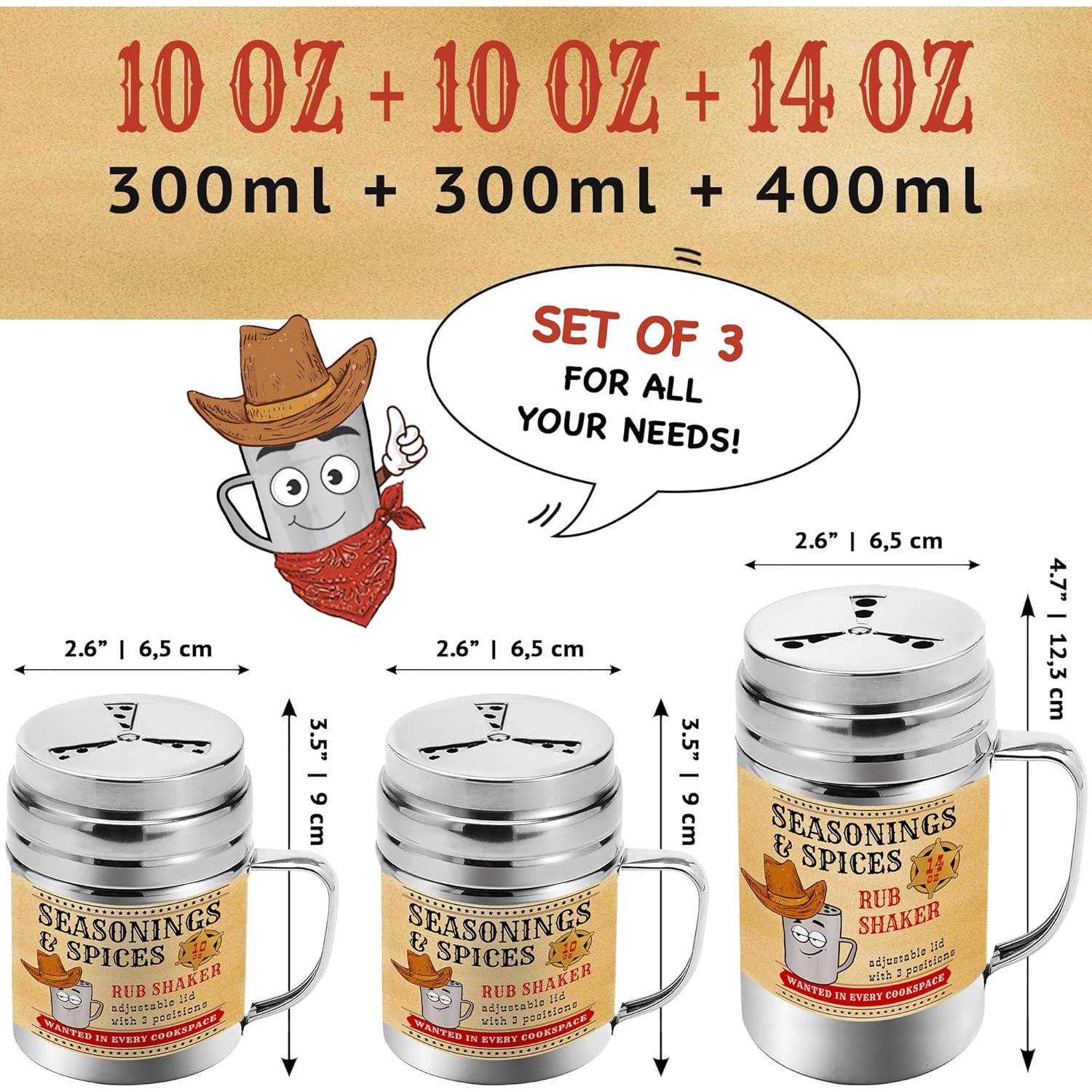 Juego de Sacudidores de Cocina CUSINIUM 10oz y 14oz Acero Inoxidable