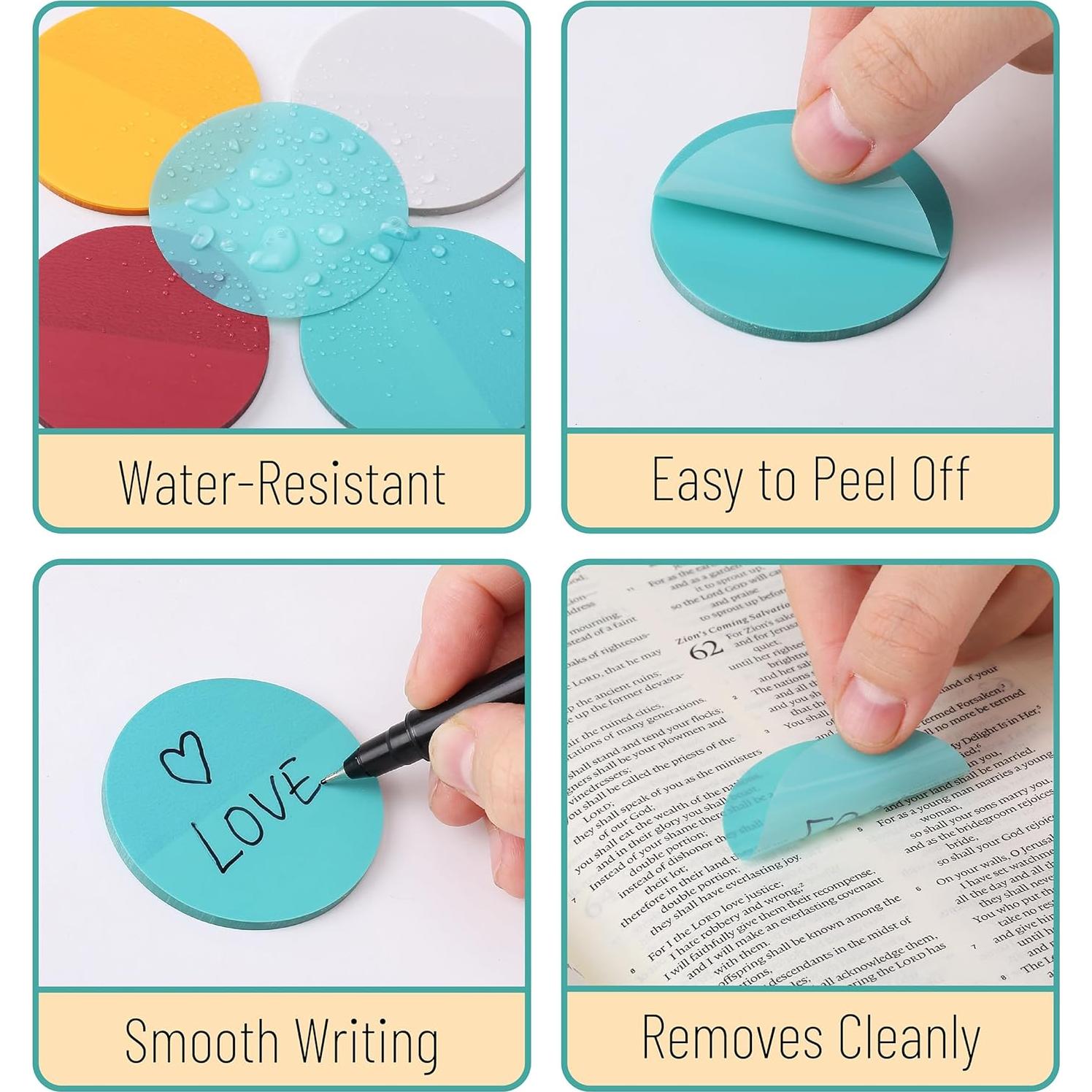 Notas Adhesivas Transparentes Mr. Pen 200 Pcs Redondas Caramelo