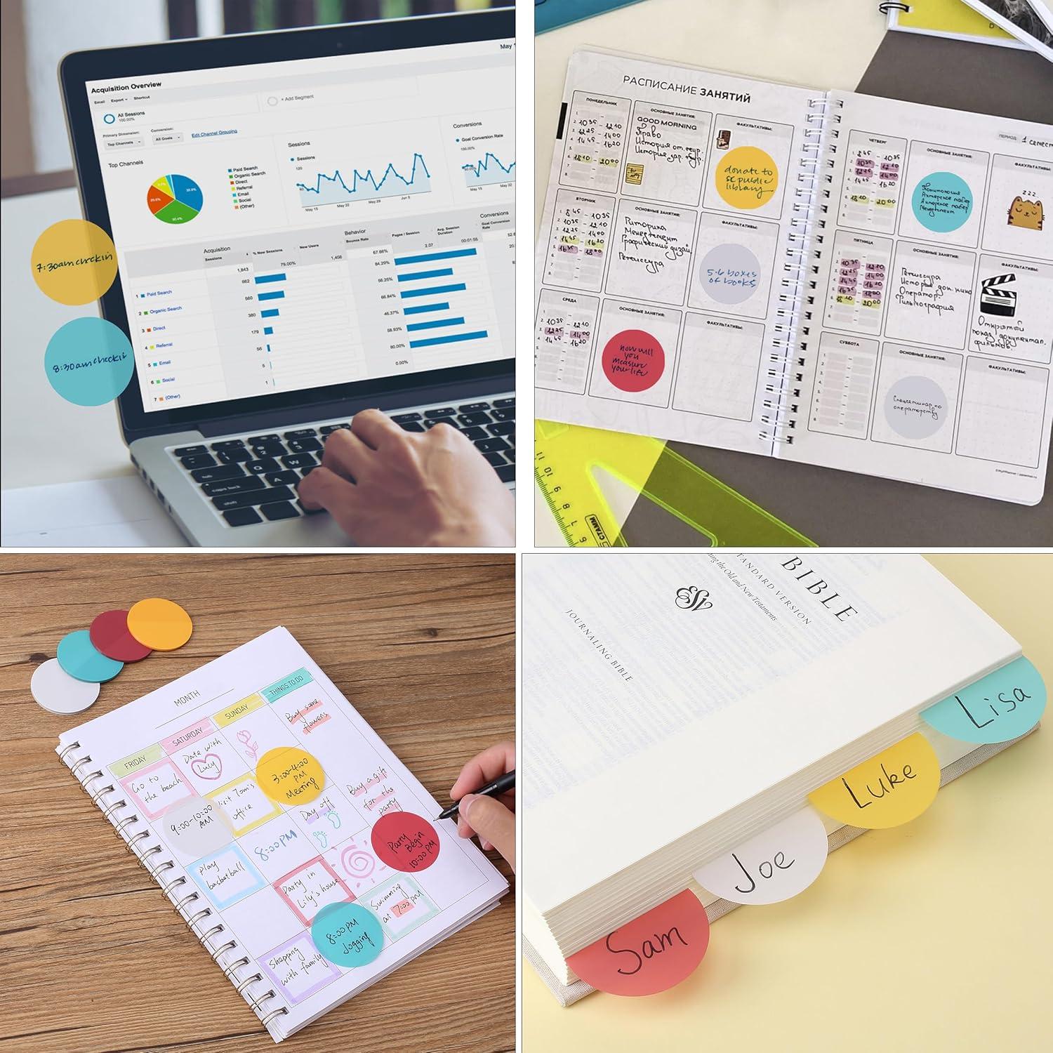 Notas Adhesivas Transparentes Mr. Pen 200 Pcs Redondas Caramelo