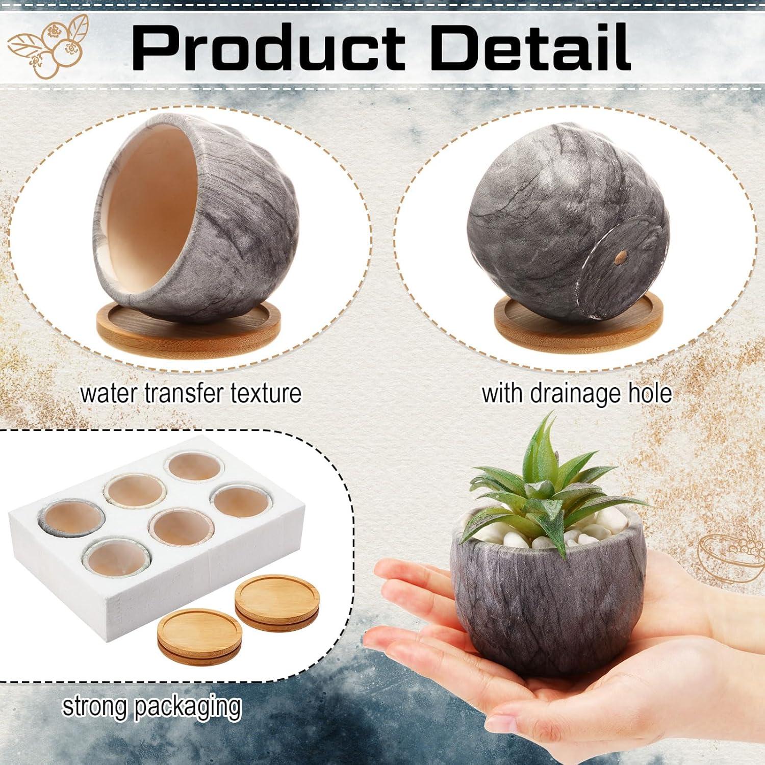 Maceta de Cerámica Ziliny con Drenaje 8.5 cm - 4 Pzs