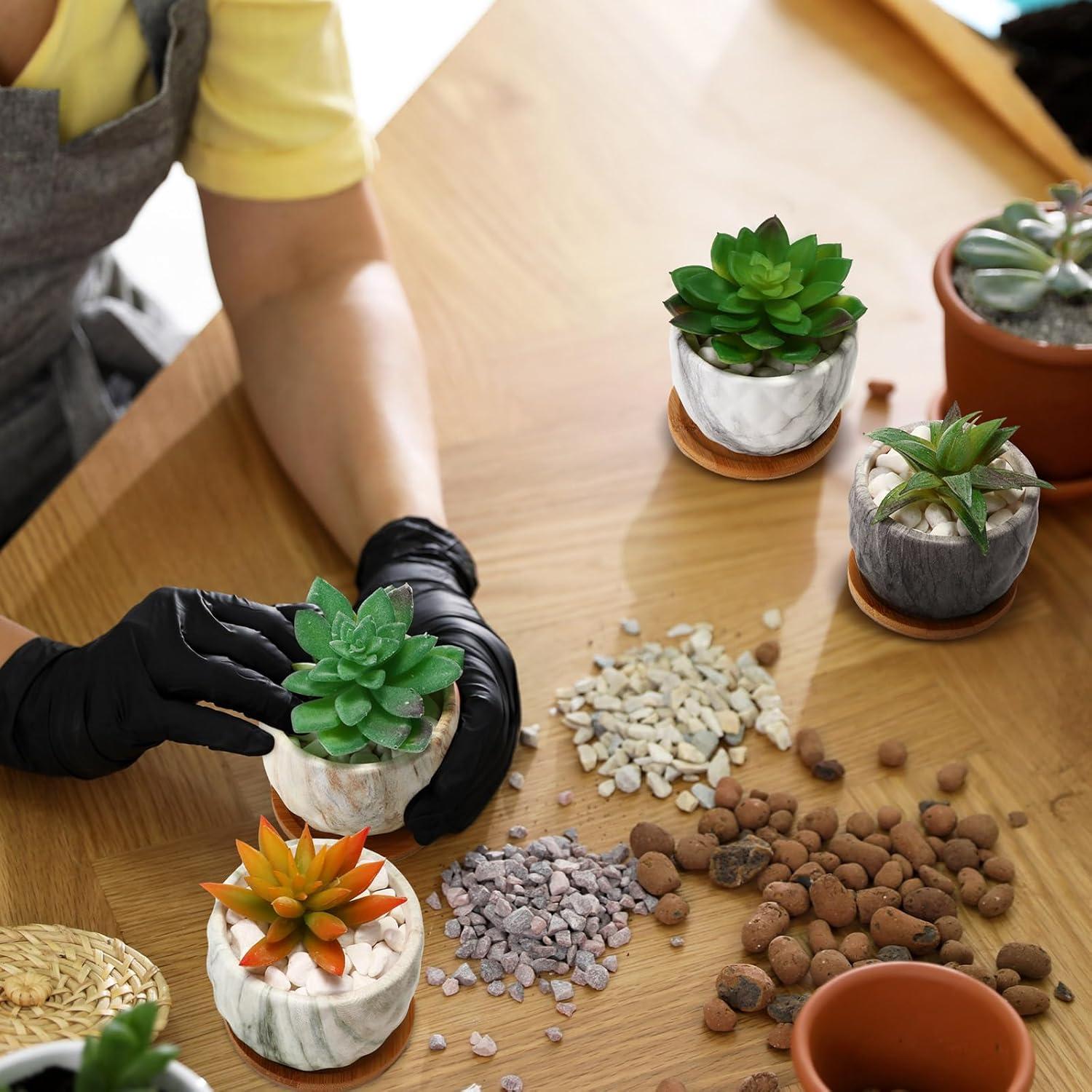 Maceta de Cerámica Ziliny con Drenaje 8.5 cm - 4 Pzs