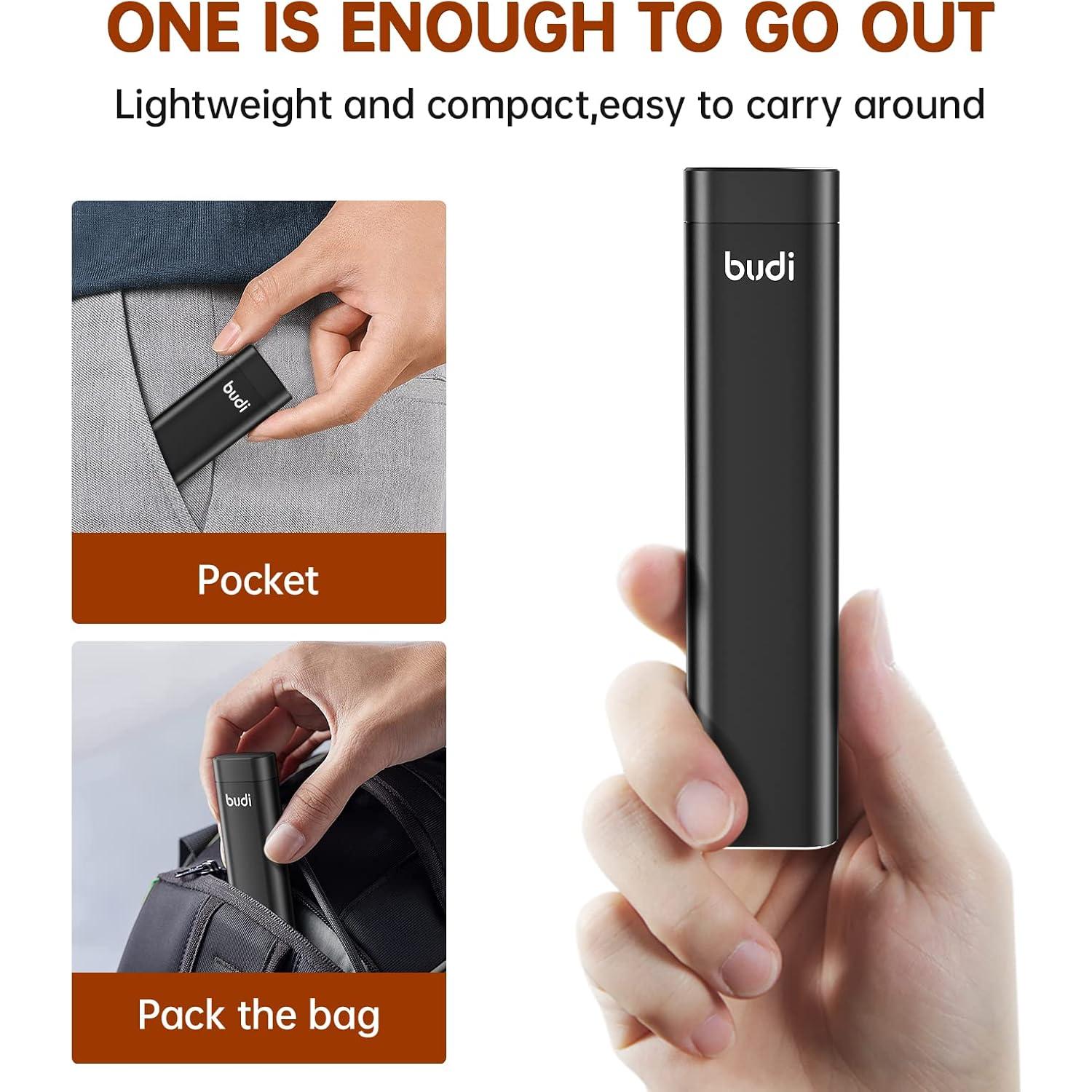 Cable Multifuncional BUDI 9 en 1 Tipo C con Lector de Tarjetas