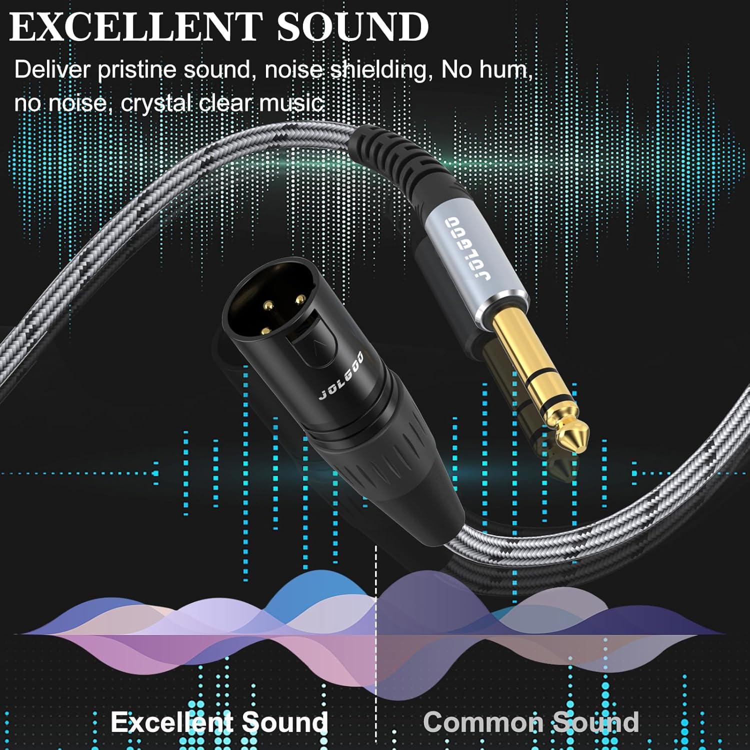 Adaptador XLR Macho a TRS 1/4" JOLGOO 1 Pie Profesional