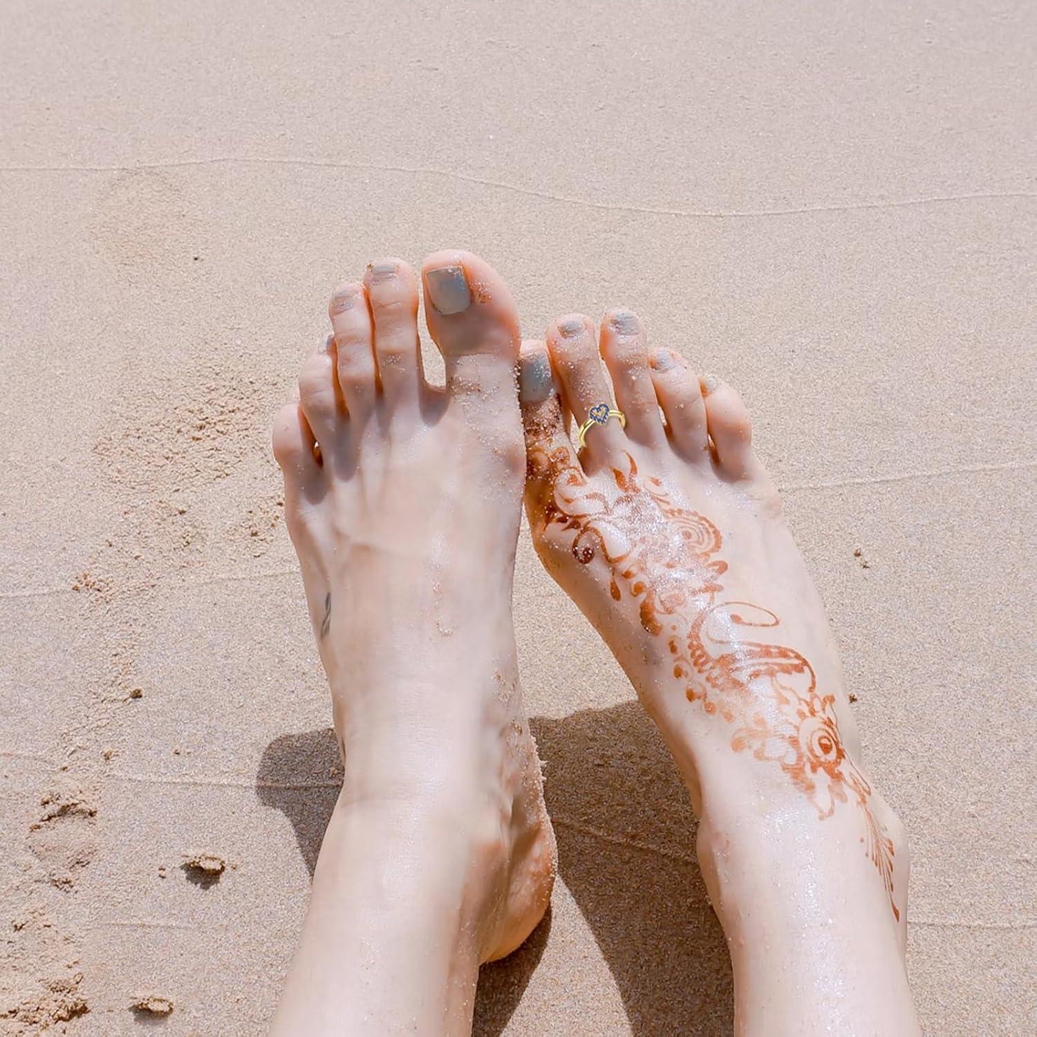 Anillo de Dedo del Pie Teyolo Corazón Azul Ajustable 14k