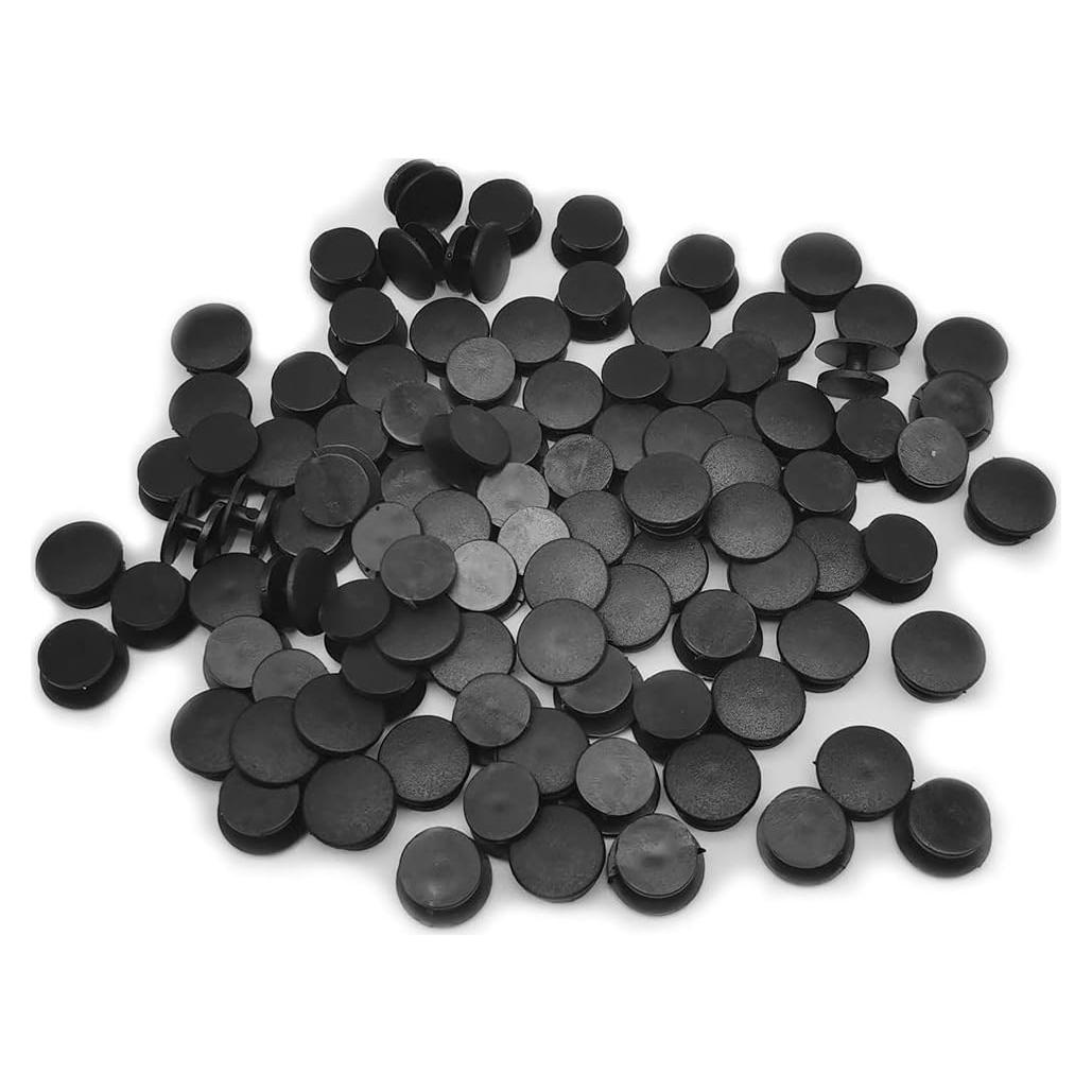 Paquete de 100 Botones de Plástico Negro 12x10mm para DIY