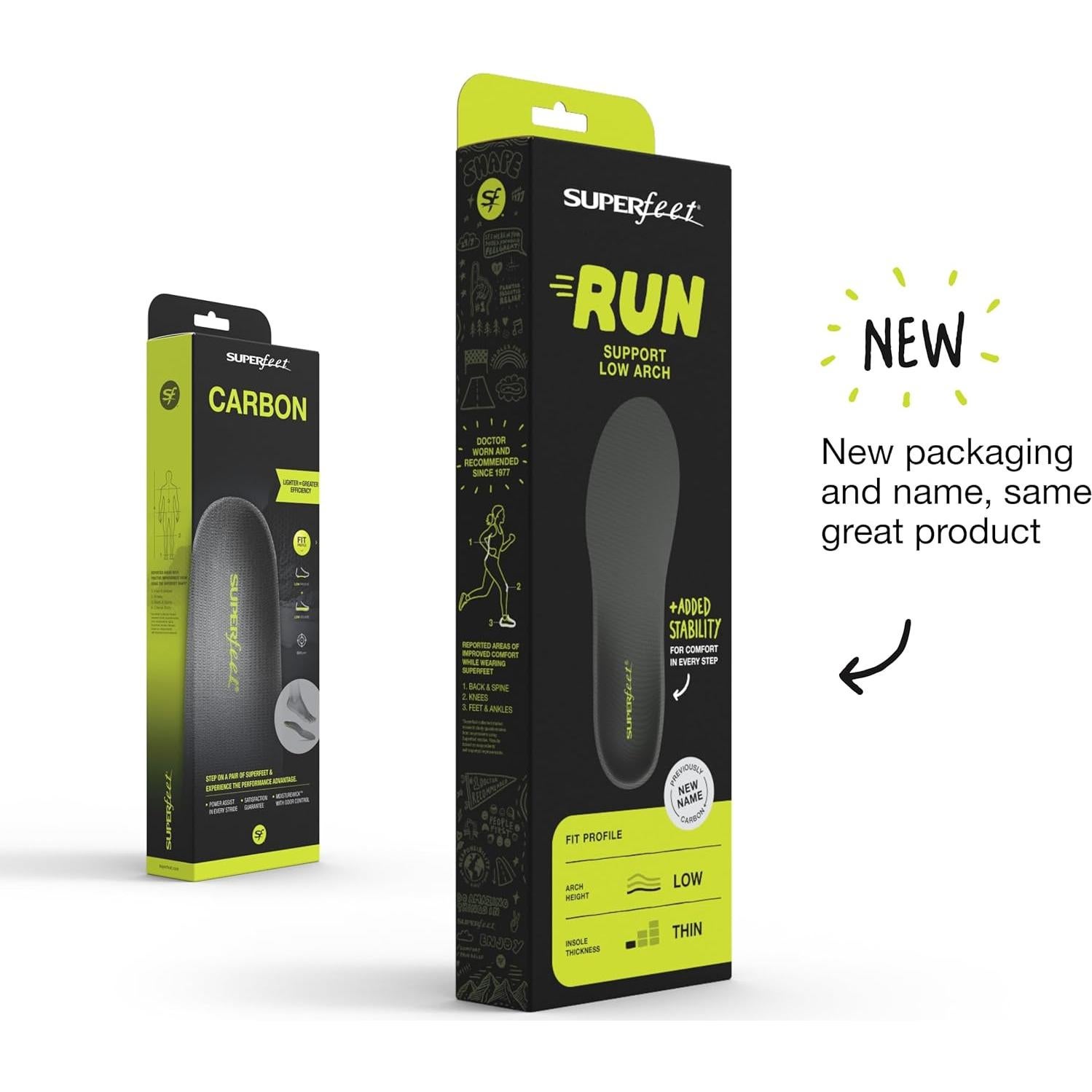 Plantillas Superfeet Carbono Arco Bajo Recortables Unisex