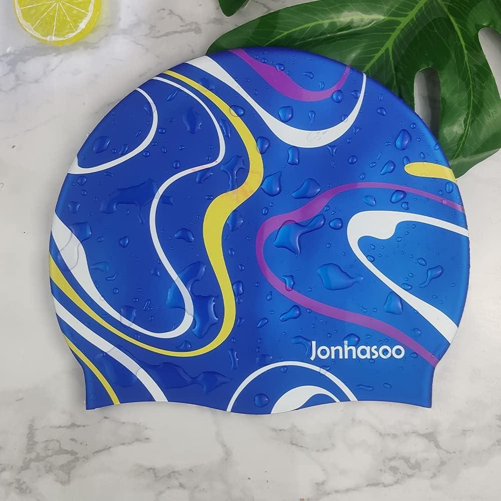 Gorro de natación de silicona Jonhasoo para cabello largo