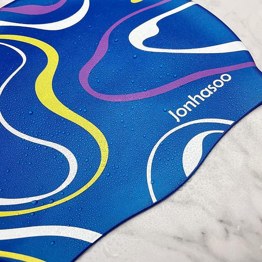 Gorro de natación de silicona Jonhasoo para cabello largo