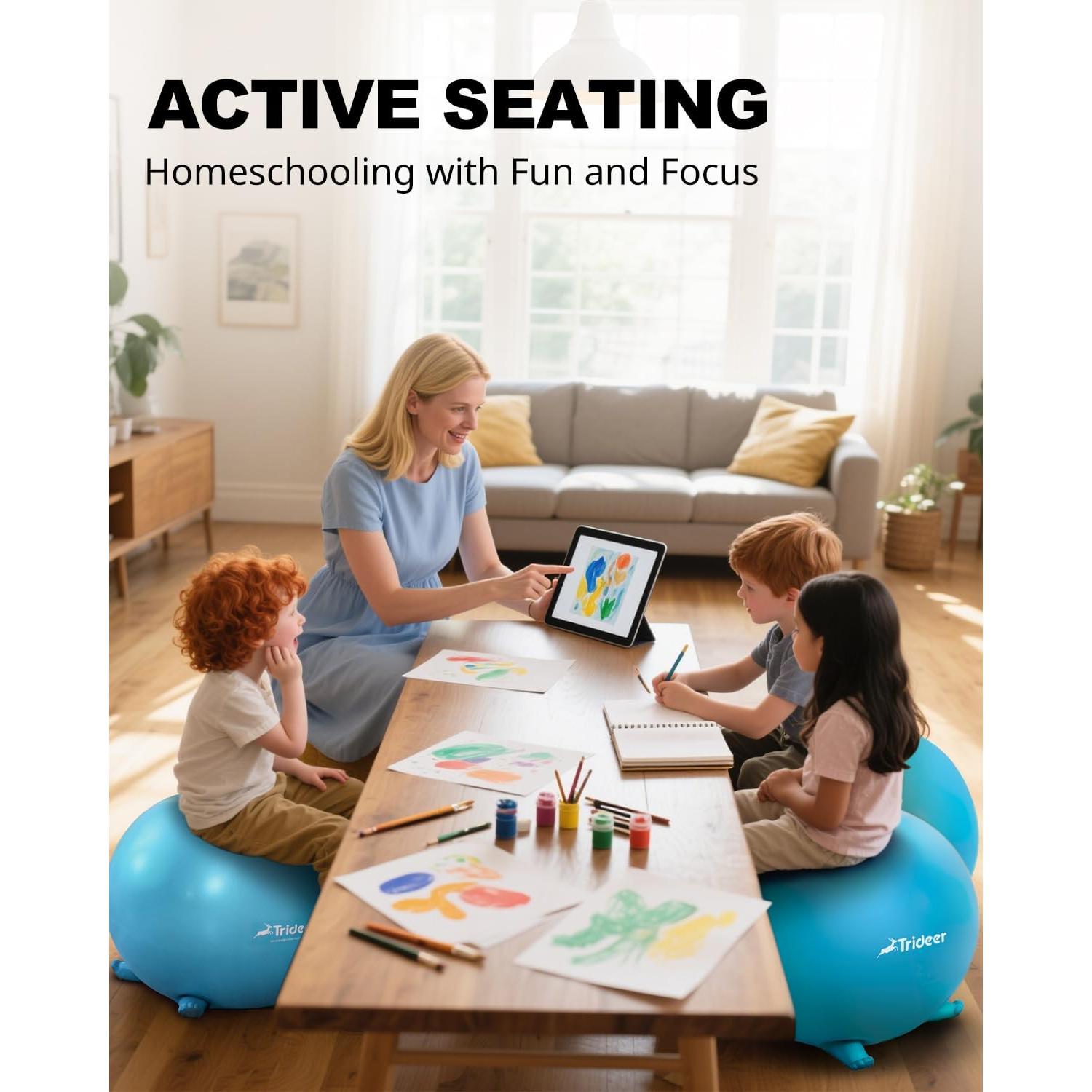 Silla de Pelota de Yoga Trideer 45cm Azul para Niños