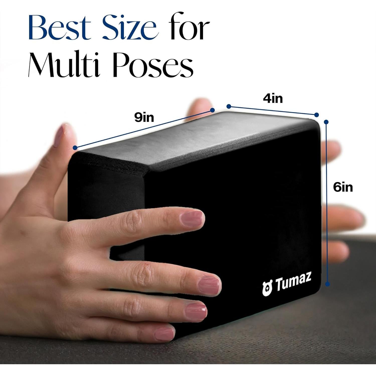 Bloques de Yoga Tumaz 2 Pack con Correa - Espuma EVA Antideslizante