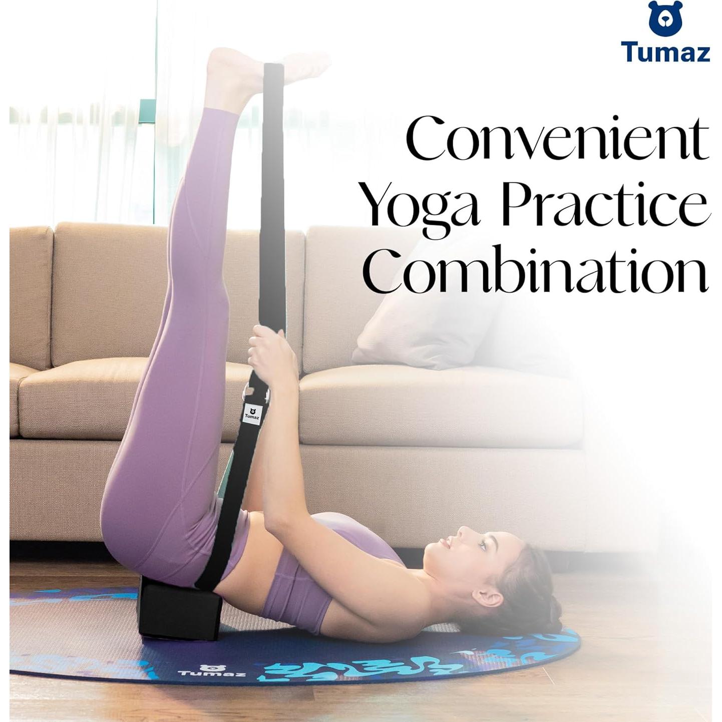 Bloques de Yoga Tumaz 2 Pack con Correa - Espuma EVA Antideslizante