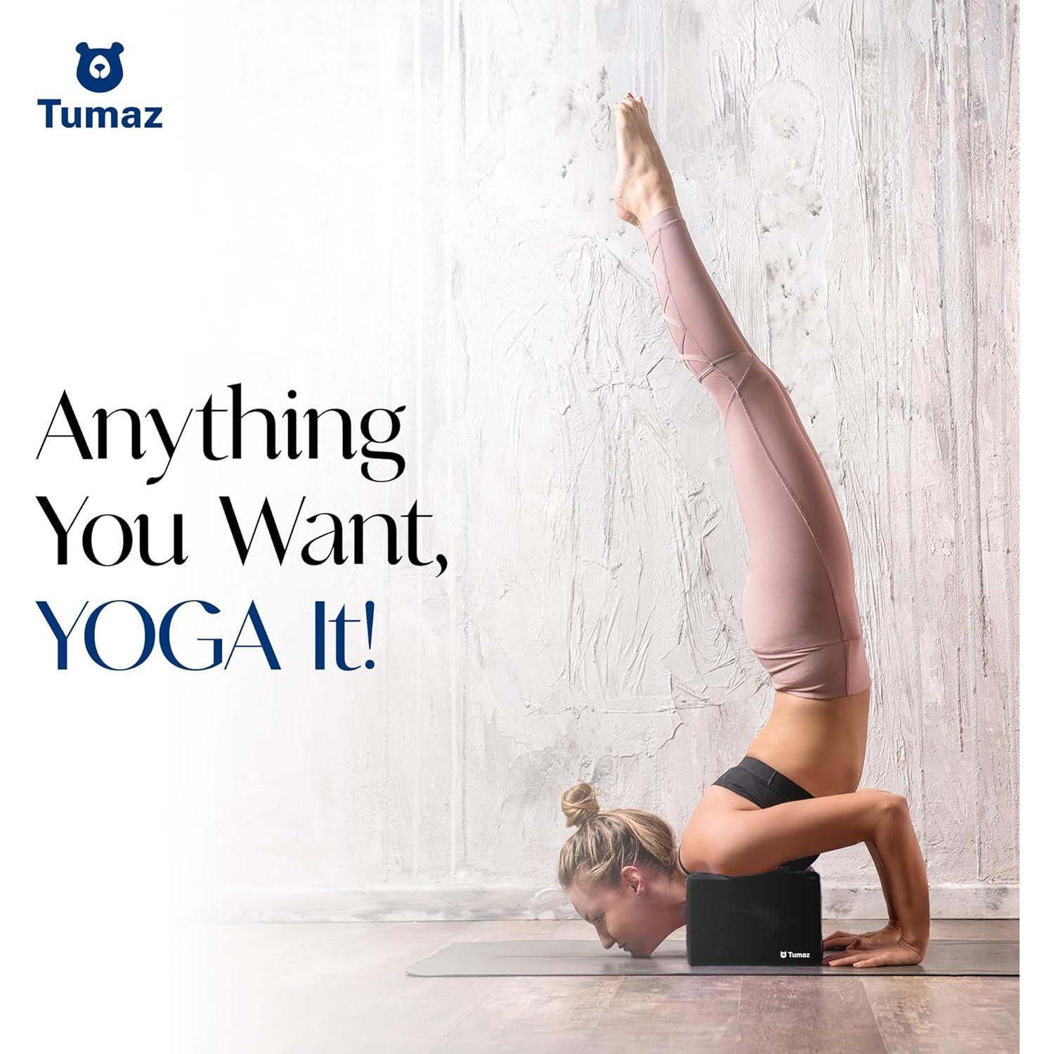 Bloques de Yoga Tumaz 2 Pack con Correa - Espuma EVA Antideslizante