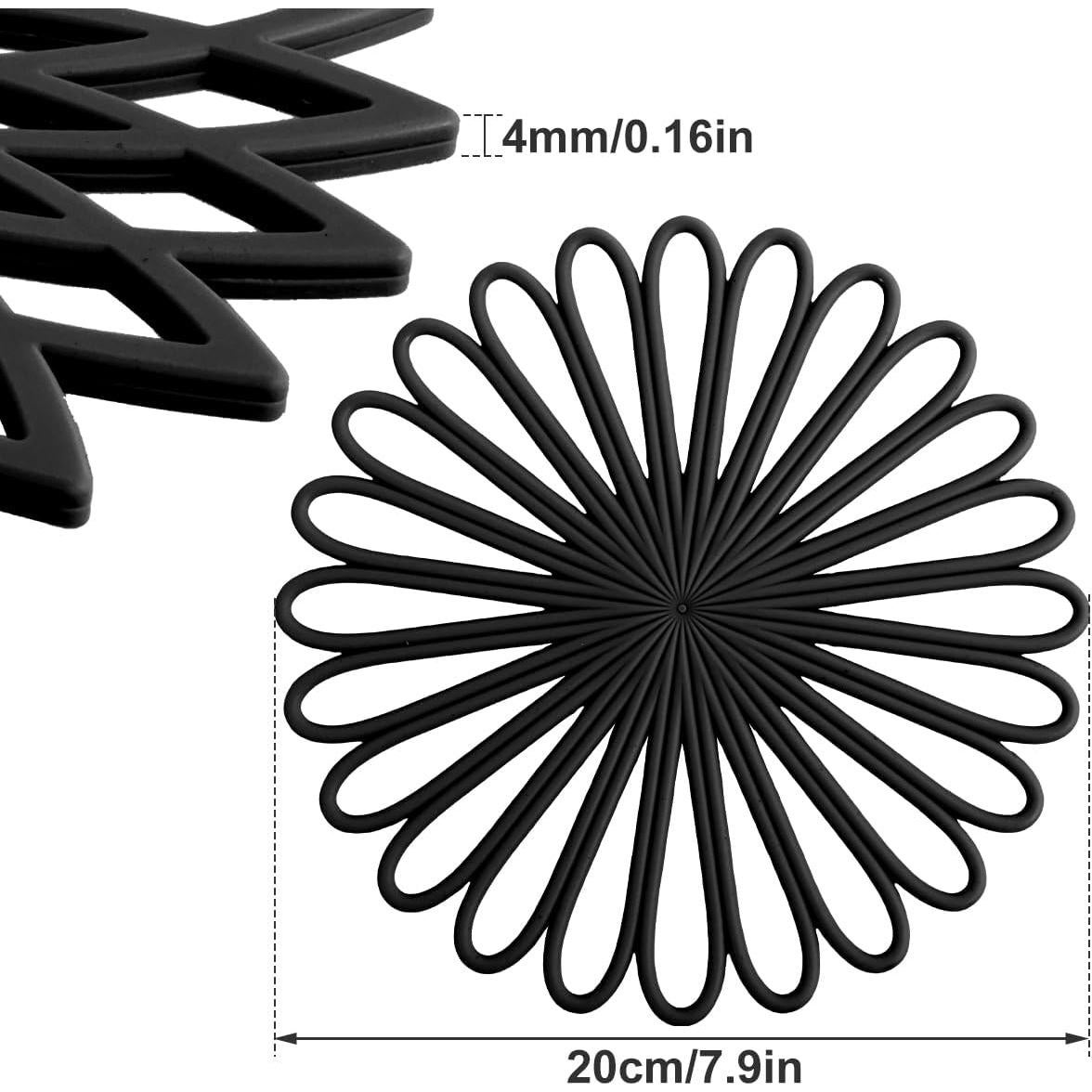 Juego de 3 Mats de Silicona Antideslizantes 20cm Flor YMKWZ