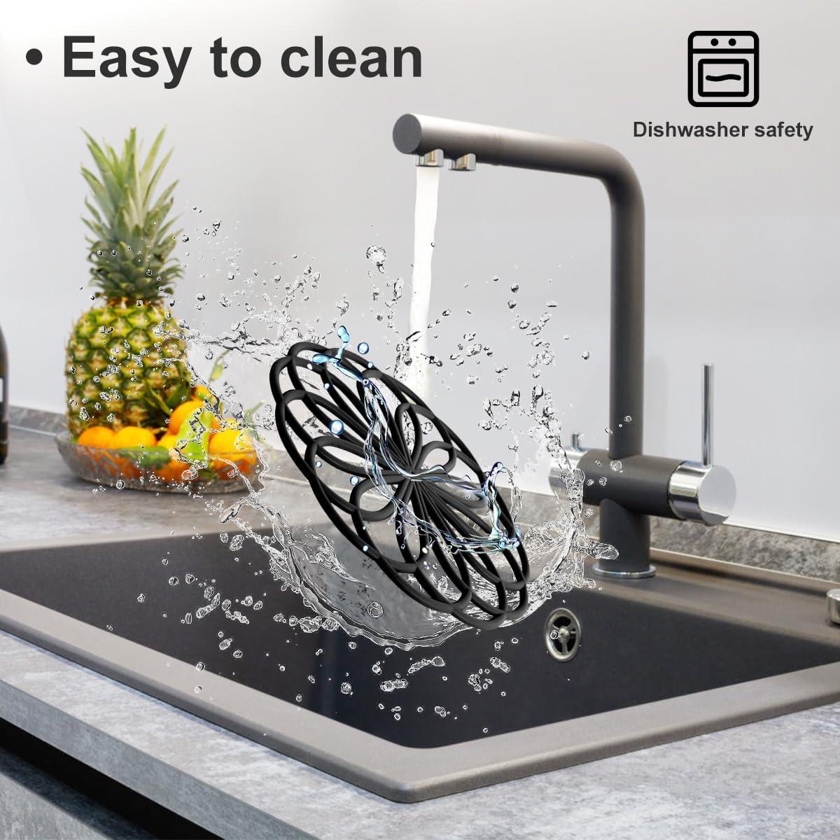 Juego de 3 Mats de Silicona Antideslizantes 20cm Flor YMKWZ