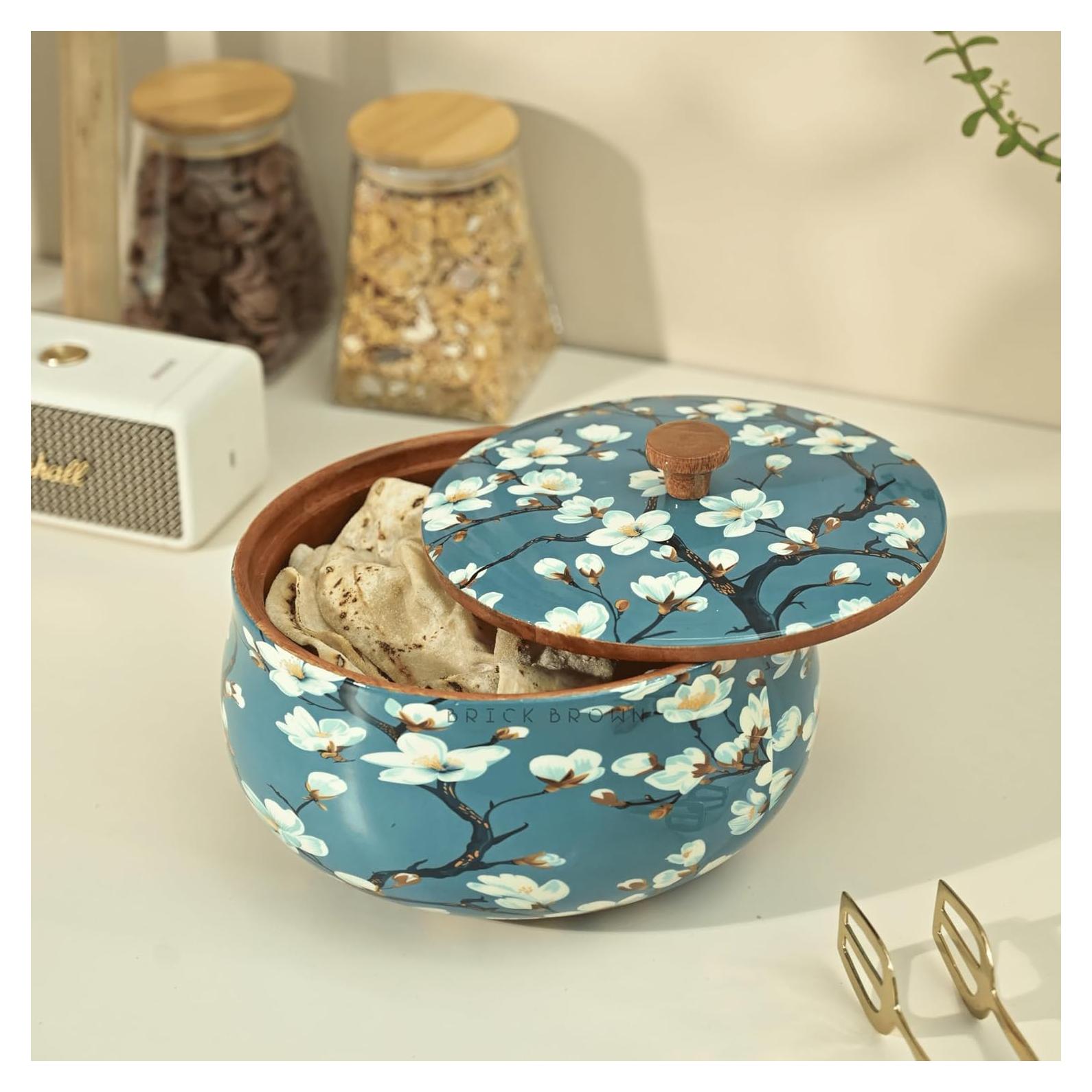 Caja de Roti de Madera de Mango Brick Brown 21.5 cm