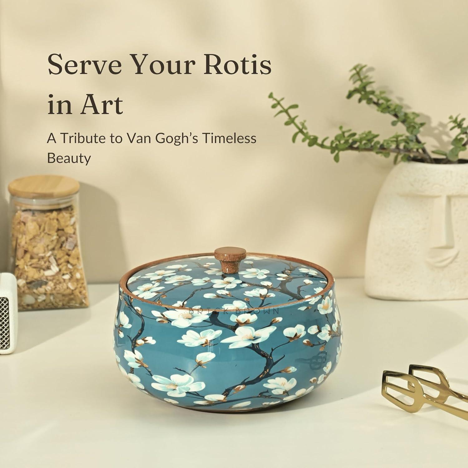 Caja de Roti de Madera de Mango Brick Brown 21.5 cm