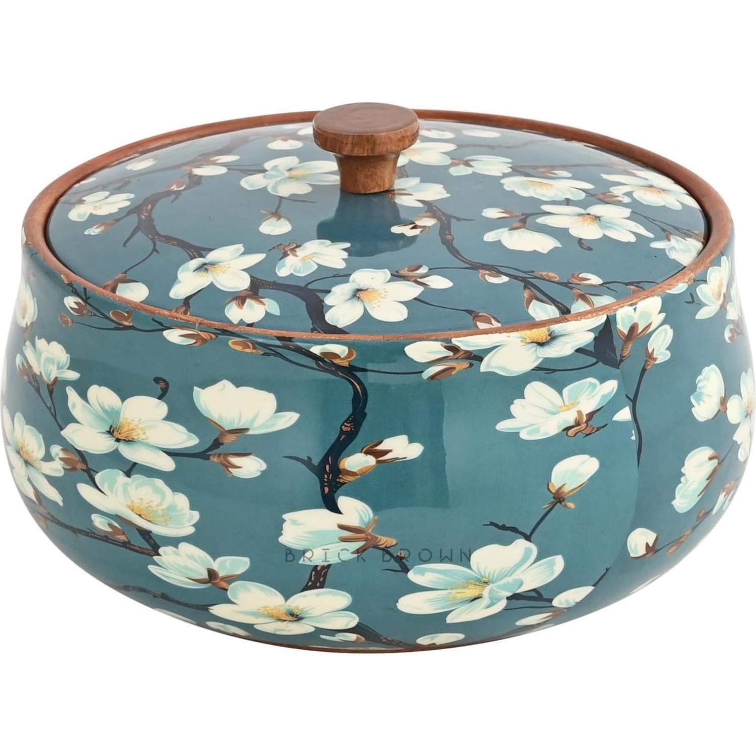 Caja de Roti de Madera de Mango Brick Brown 21.5 cm