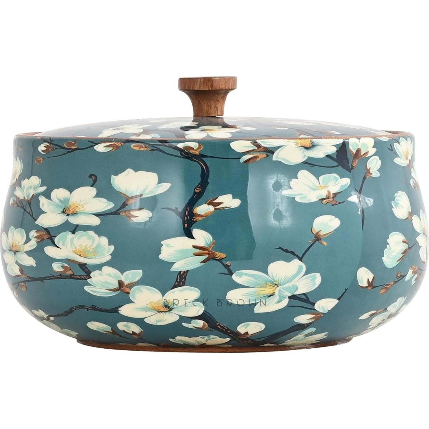 Caja de Roti de Madera de Mango Brick Brown 21.5 cm